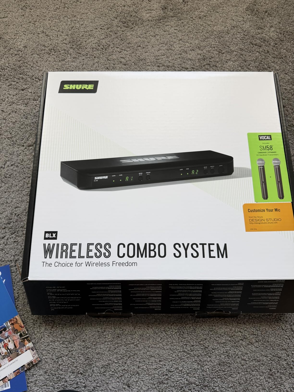 Shure BLX288/SM58 Dual Wireless Vocal System - H10 Band | 14-hour battery and 300 ft UHF range with two SM58 handheld vocal mics and dual-channel receiver for live vocals customer photo 2