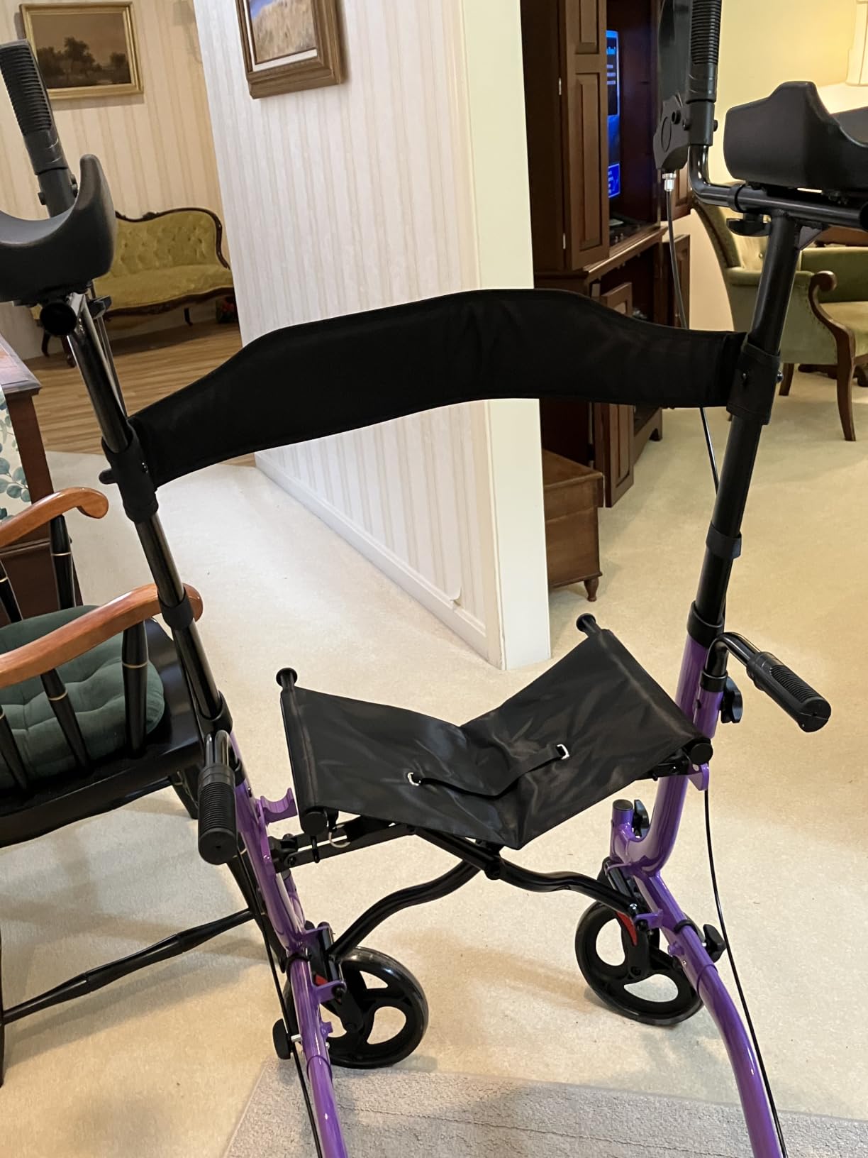 Vive Mobility Upright Walker with Seat - Stand Up Rollator, Arm Rests | Heavy Duty, Folding Medical Aid Scooter for Elderly, Seniors - Walking Assist, Foldable Transport Chair - 300 lb Capacity customer photo 2