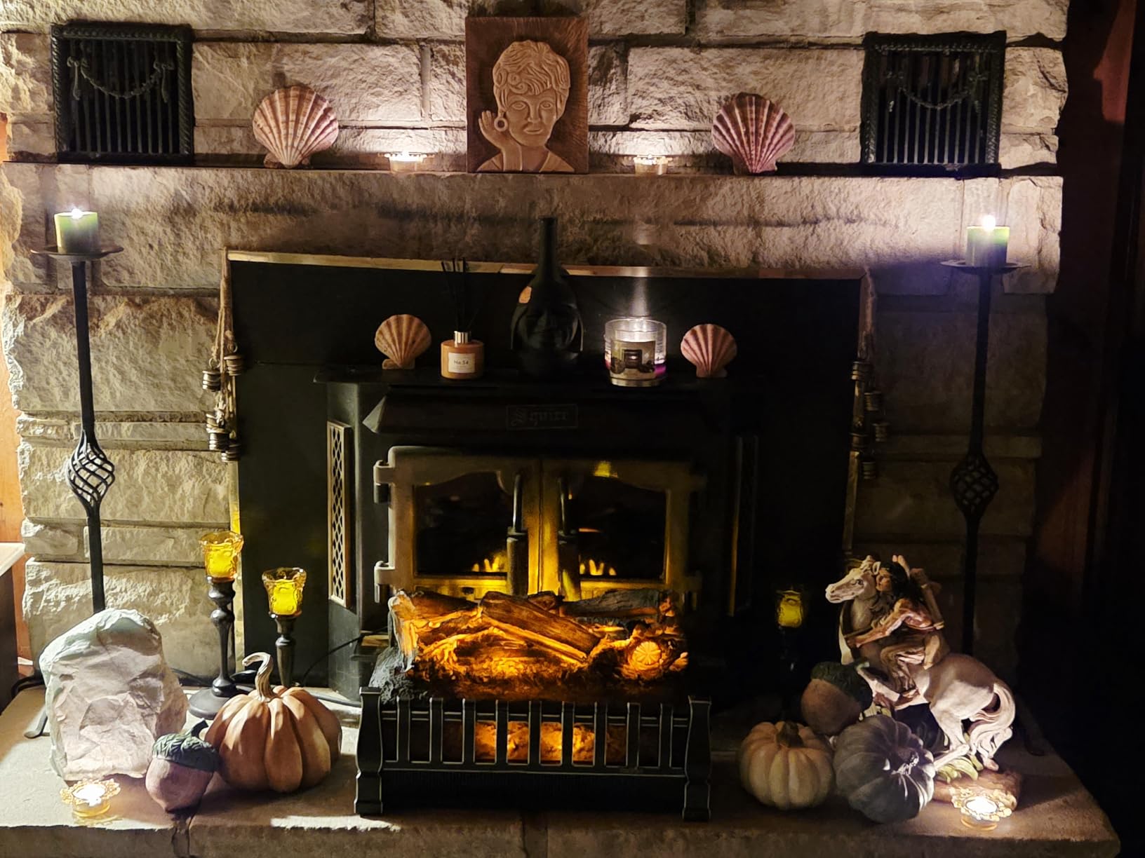 duraflame Electric Log Set 1,000 Sq Ft Infrared Heater, Faux Logs Insert with LED Flames for Existing Fireplaces, Crackling Sounds, Remote Control Included customer photo 2