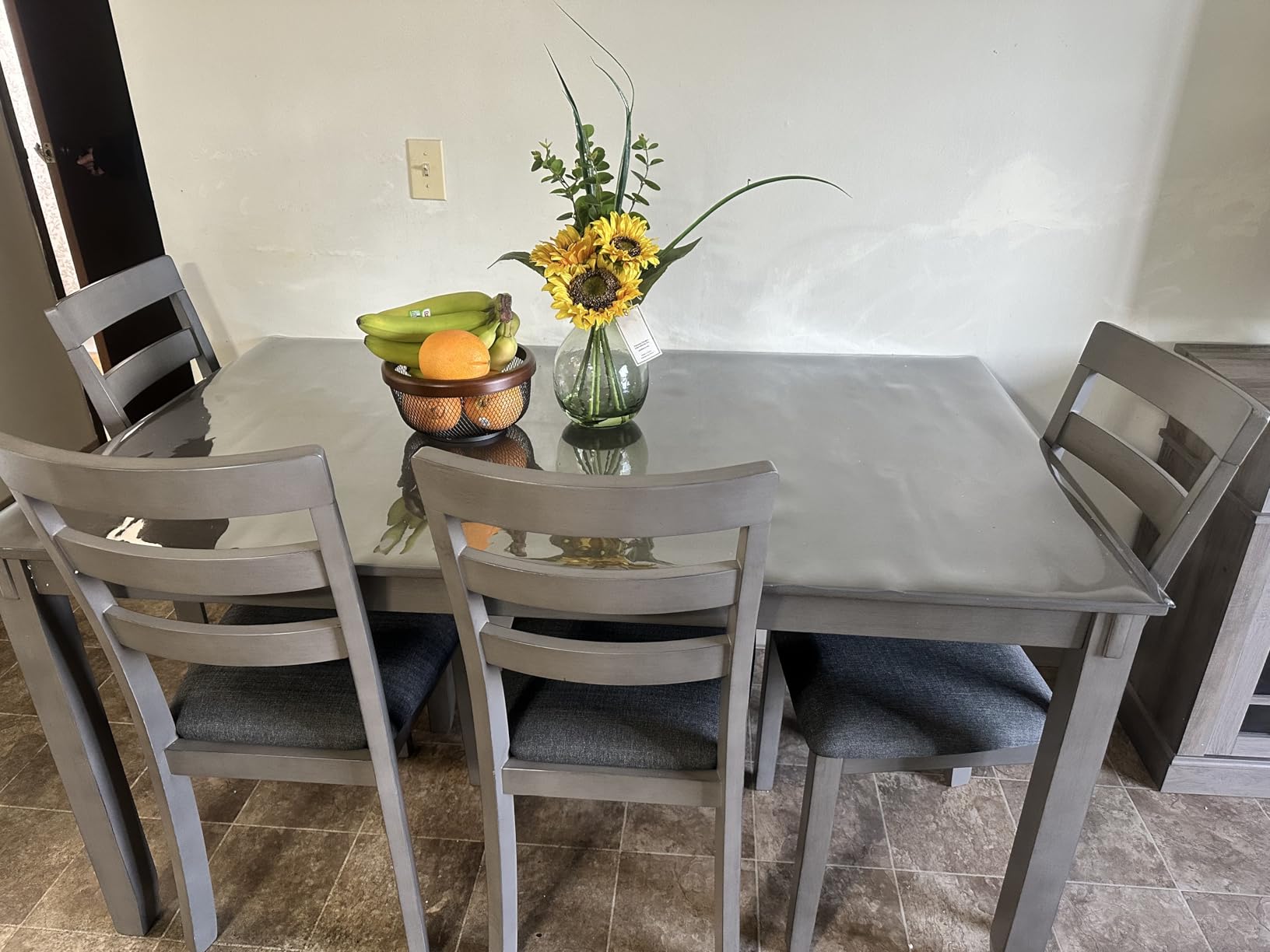 Signature Design by Ashley Bridson Dining Table Set For 6 With Bench, Wood 6-Piece Kitchen Table And Chairs With Upholstered Seats, Transitional Charcoal Gray Dining Room Collection For Family Meals customer photo 2