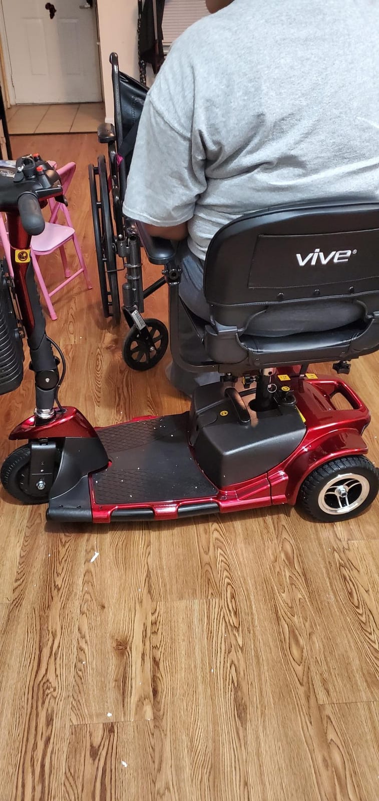 Vive 3 Wheel Mobility Scooter - Electric Powered Mobile Wheelchair Device | For Adults - Folding, Collapsible and Compact for Travel - Long Range Power Extended Battery with Charger and Basket Included customer photo 1