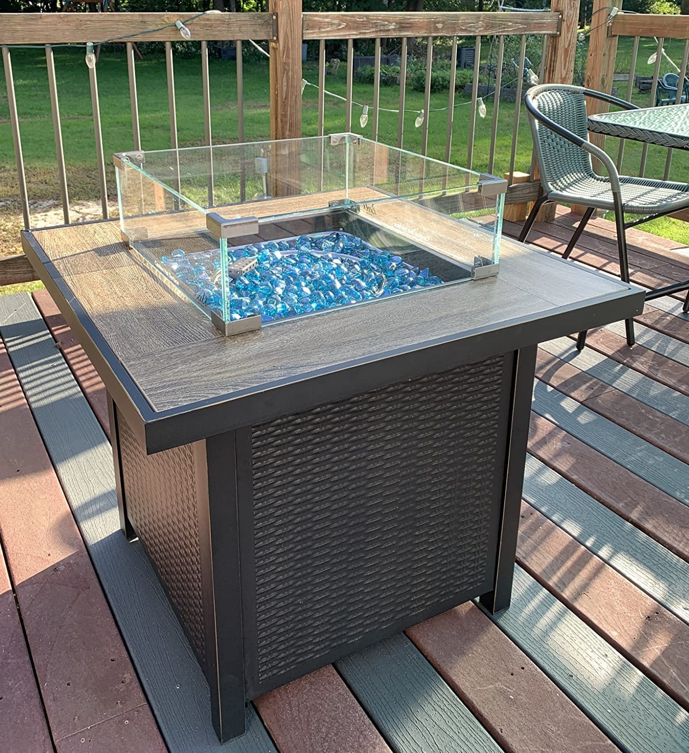 BALI OUTDOORS 50000 BTU Propane Fire Pit for Outdoor | 30 in Fire Pit Table Outdoor, Square Firepits for Outside Backyard, Patio customer photo 2