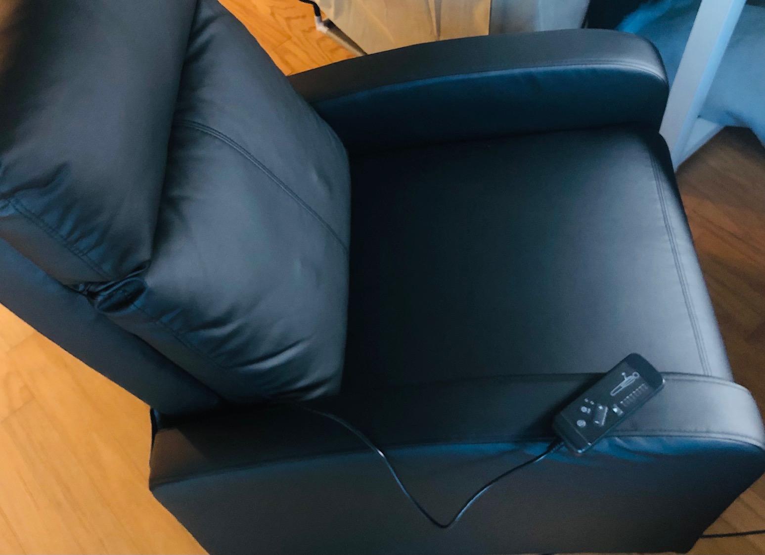 Furniwell Massage Recliner Chair for Living Room PU Leather Reclining Chair | Black Adjustable Home Theater Seating, Modern Winback Single Sofa for Adults with Footrest customer photo 1