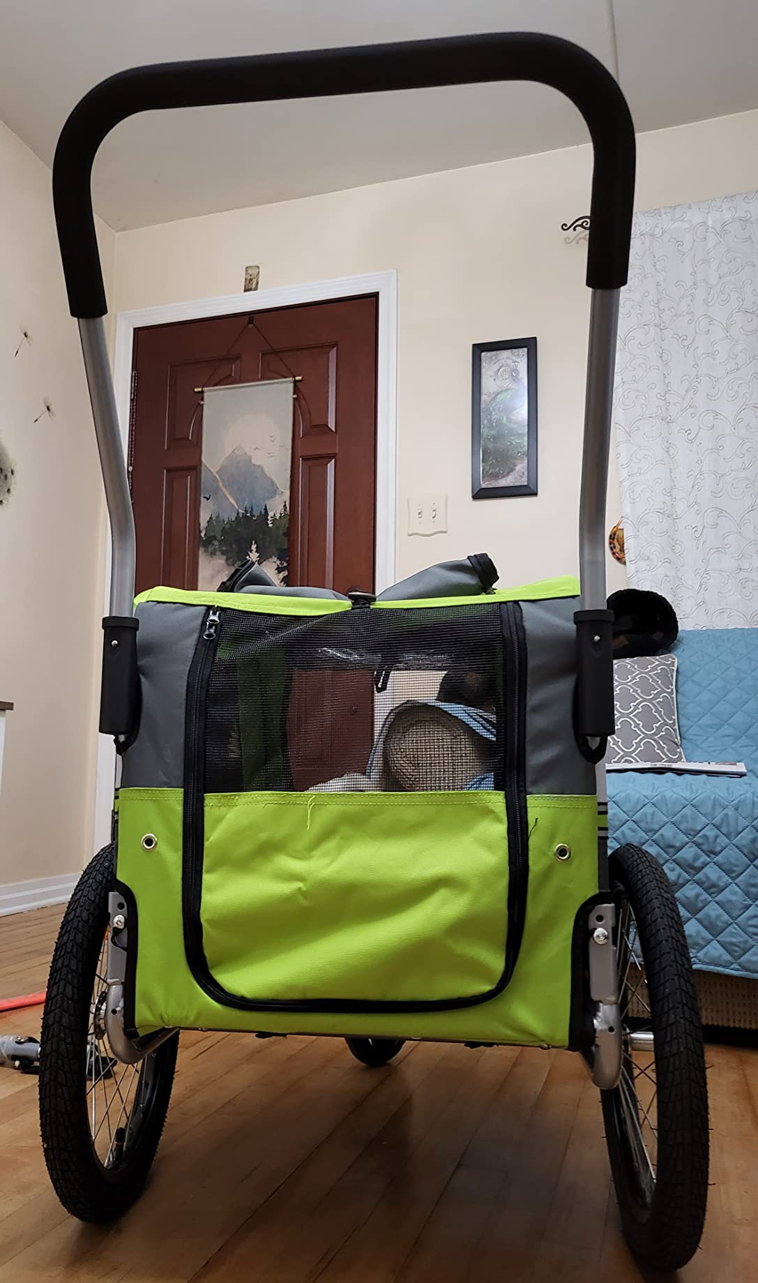 Tiggo Veelar Sports Pets Large Dog Bike Trailer & Stroller for Medium, Large Dog or Multiple Small Dogs, Up to 78 lbs, Parking Brakes, Low Center of Gravity customer photo 1