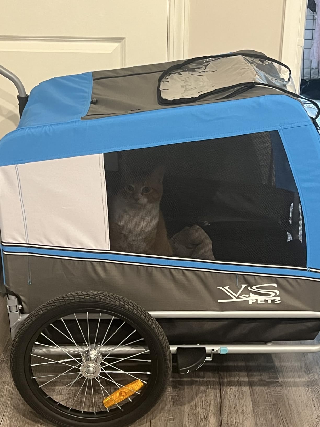 Tiggo Veelar Sports Pets Large Dog Bike Trailer & Stroller for Medium, Large Dog or Multiple Small Dogs, Up to 78 lbs, Parking Brakes, Low Center of Gravity customer photo 2