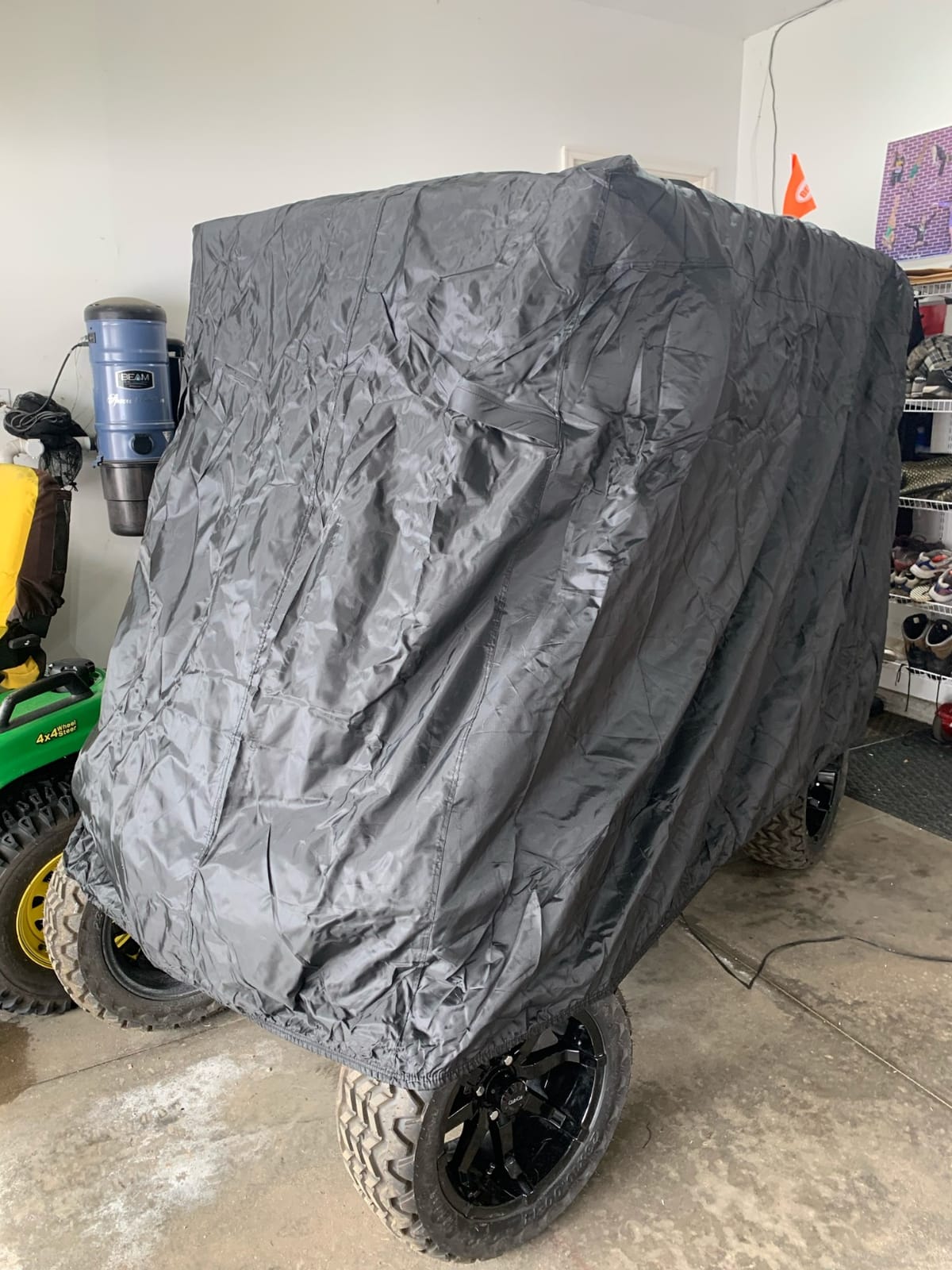moveland 6 Passenger Golf Cart Storage Cover for E Z GO, Club Car, Yamaha | Black, Heavy-Duty Weatherproof Fabric, Weatherproof Dustproof, Fits 138