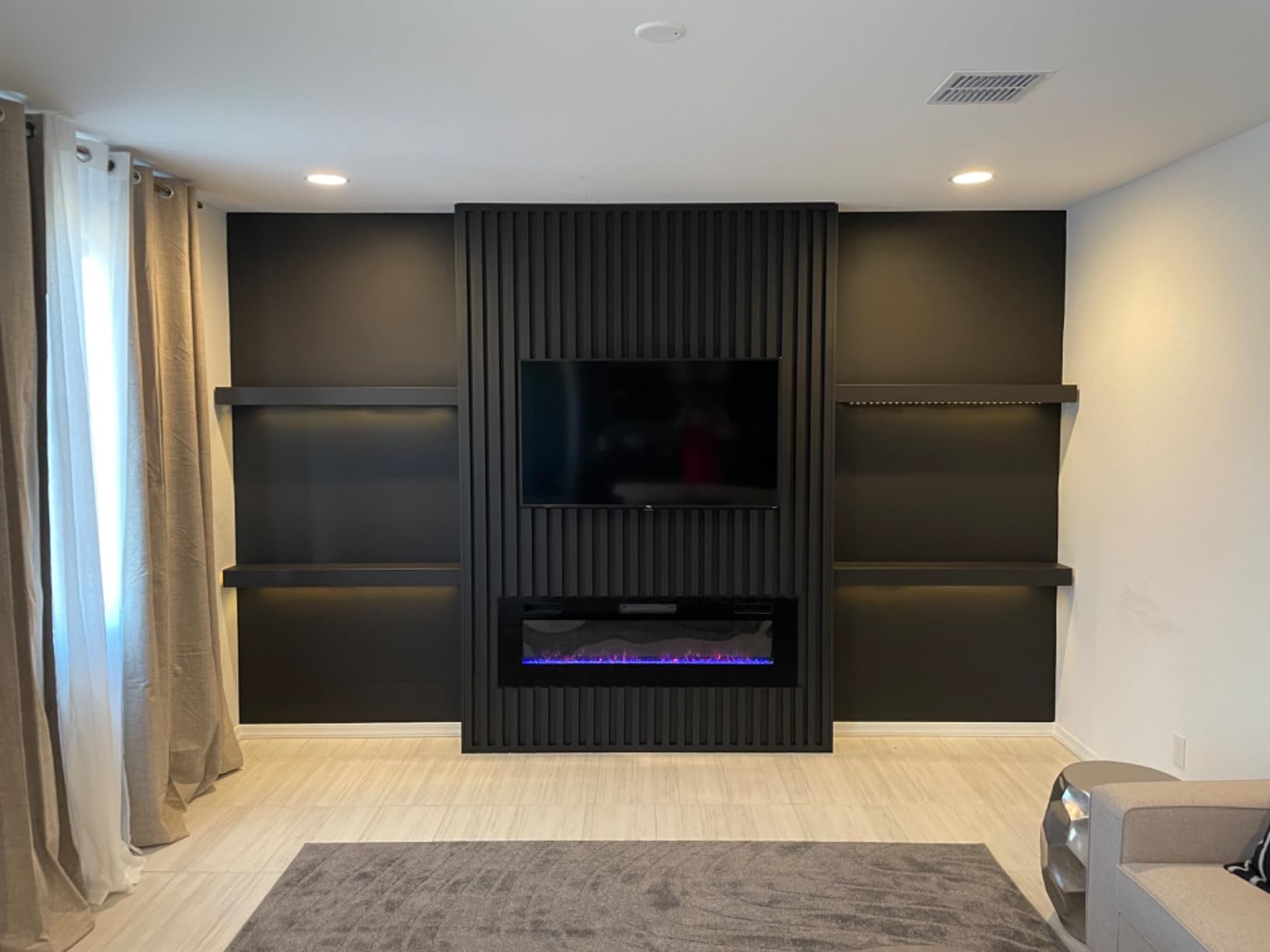 50 inch Electric Fireplace Recessed and Wall Mounted Insert Update | Fireplace Heater with Ultra-Thin Lightweight LED Flush Mount Linear Fit, Timer, Touch Screen, Remote Control, Black customer photo 1