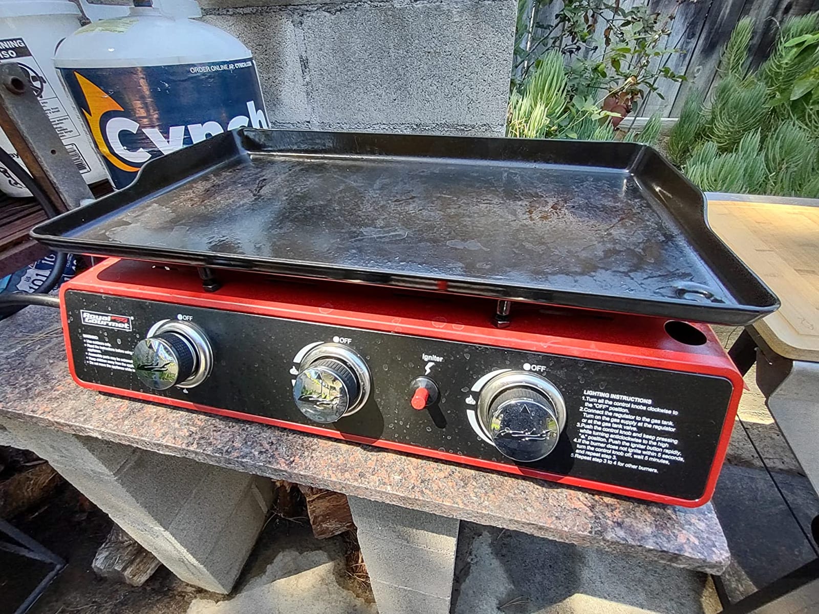 Royal Gourmet PD1301S Portable 3-Burner Tabletop Gas Griddle | 25,500 BTU Cooking Power, 304 Sq. In. Cooking Surface | Ideal for Camping & Tailgating, Black & Silver customer photo 2