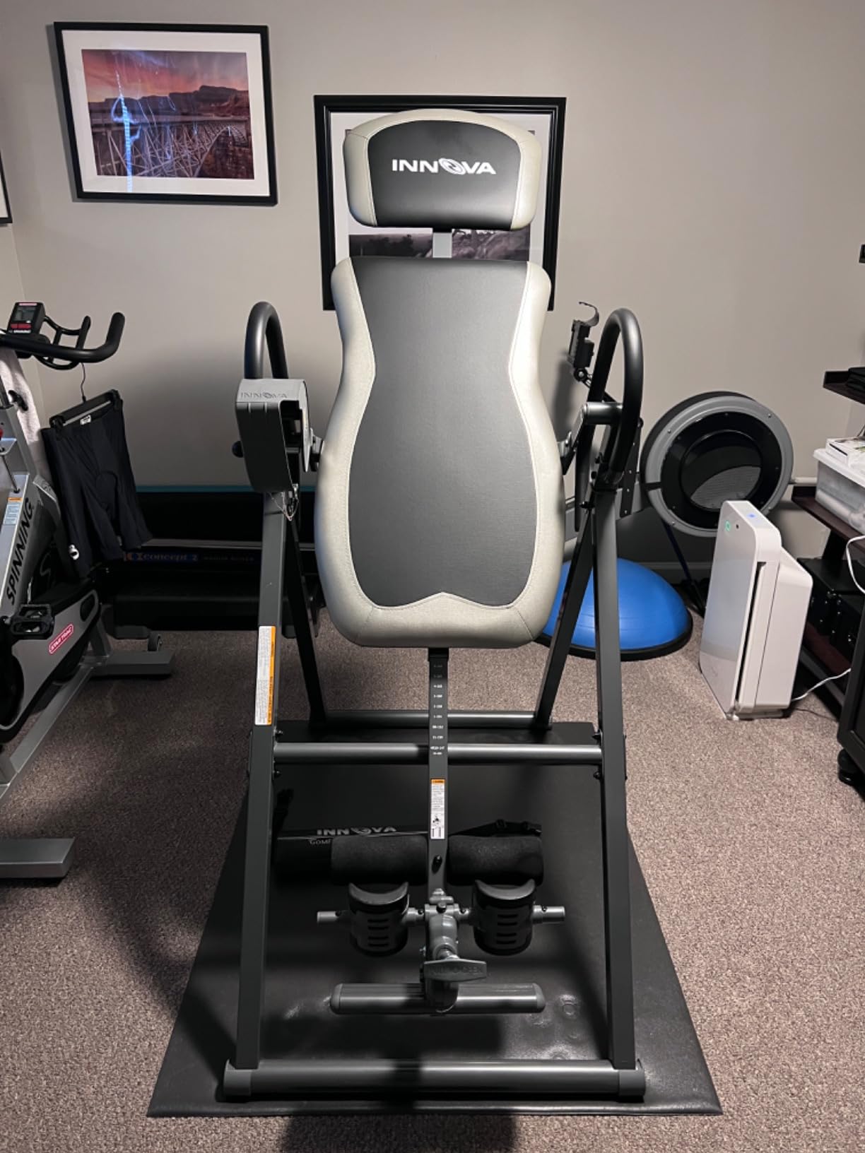 Innova Health and Fitness Inversion Table with Adjustable Headrest, Reversible Ankle Holders, and 300 lb Weight Capacity customer photo 2