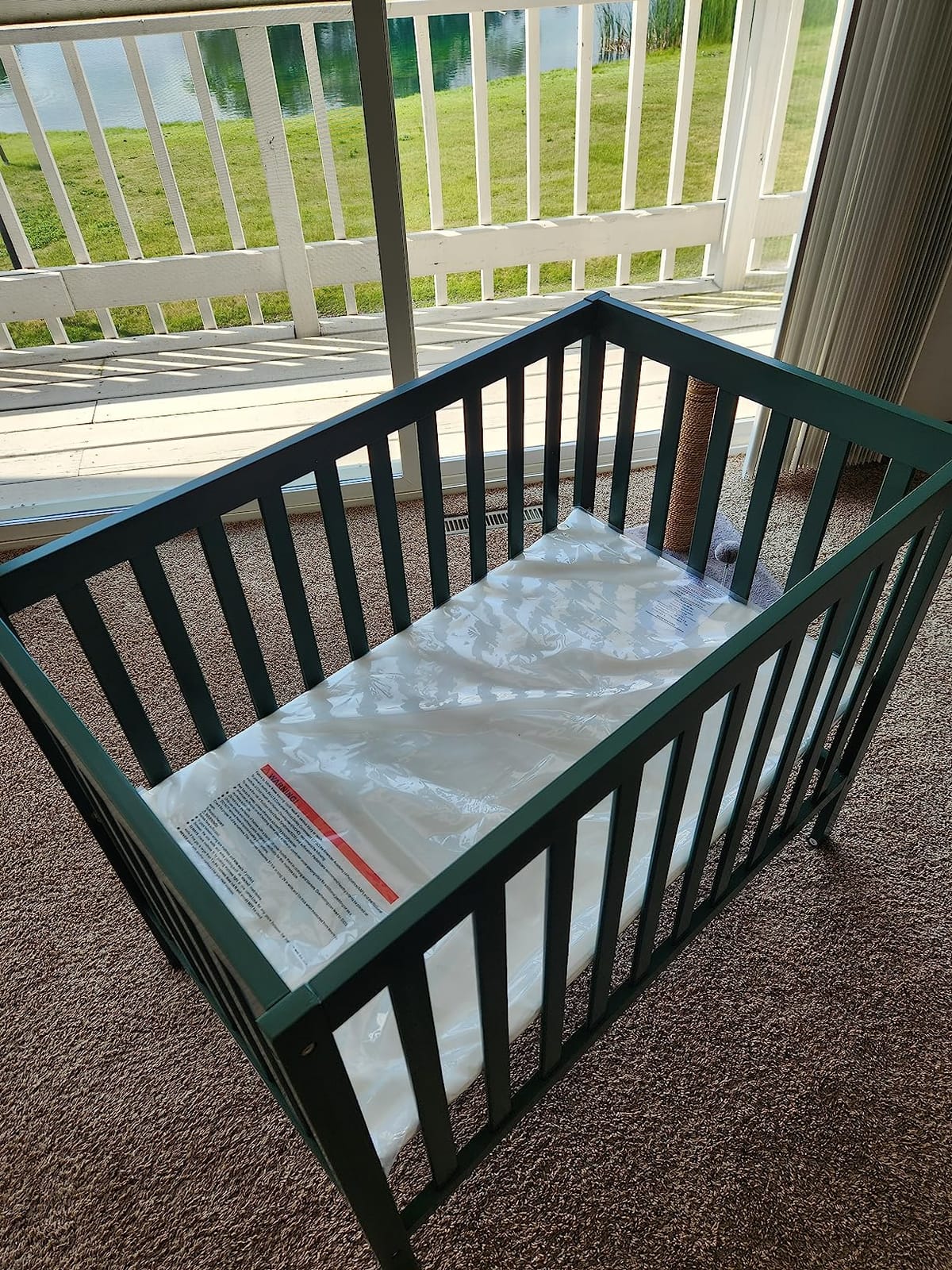 Dream On Me Edgewood 4-in-1 Convertible Mini Baby Crib in Cool Grey, GreenGuard Gold & JPMA, Non-Toxic, Compact 40x25x33 Design, Converts to Mini Daybed & Twin Bed, 1 Mattress Pad, 3-Position Mattress Support, 50 Lb Limit customer photo 2