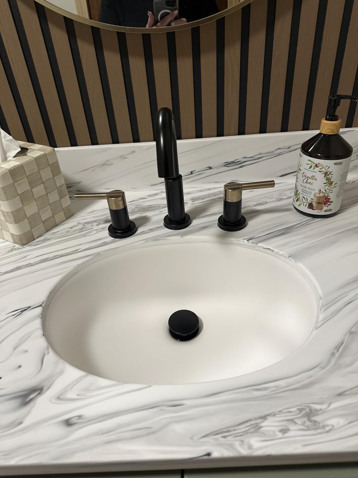 Delta Faucet Nicoli Widespread Bathroom Faucet 3 Hole, Matte Black Bathroom Faucet, Bathroom Sink Faucet, 2 Handle Bathroom Faucet, Bath Faucet, Drain Assembly, Matte Black 35749LF-BL customer photo 2