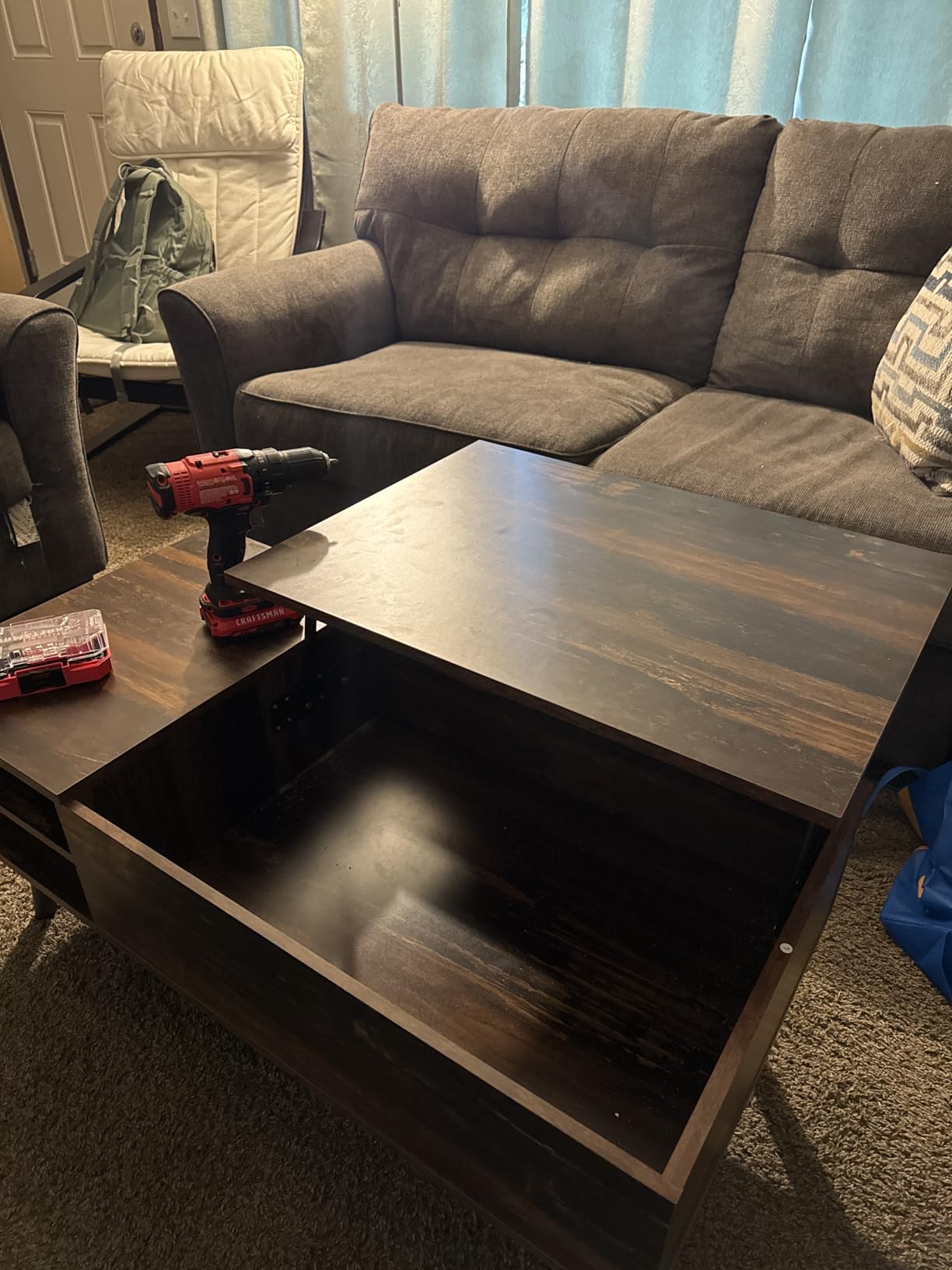 WLIVE Lift Top Coffee Table with Hidden Storage, Adjustable Shelf, Brown | Mid Century Modern Wooden Coffee Table, for Dining/Living Rooms/Offices; 39.4