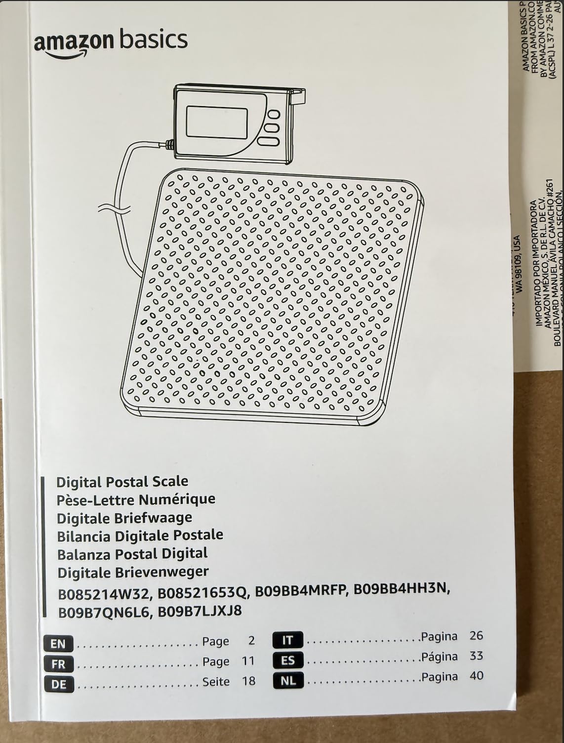 Amazon Basics Digital Shipping Postal Scale with Tare Function, Heavy Duty Weighing Platform, 660 lb Capacity, 1 Ounce Readability, Portable, Black customer photo 1