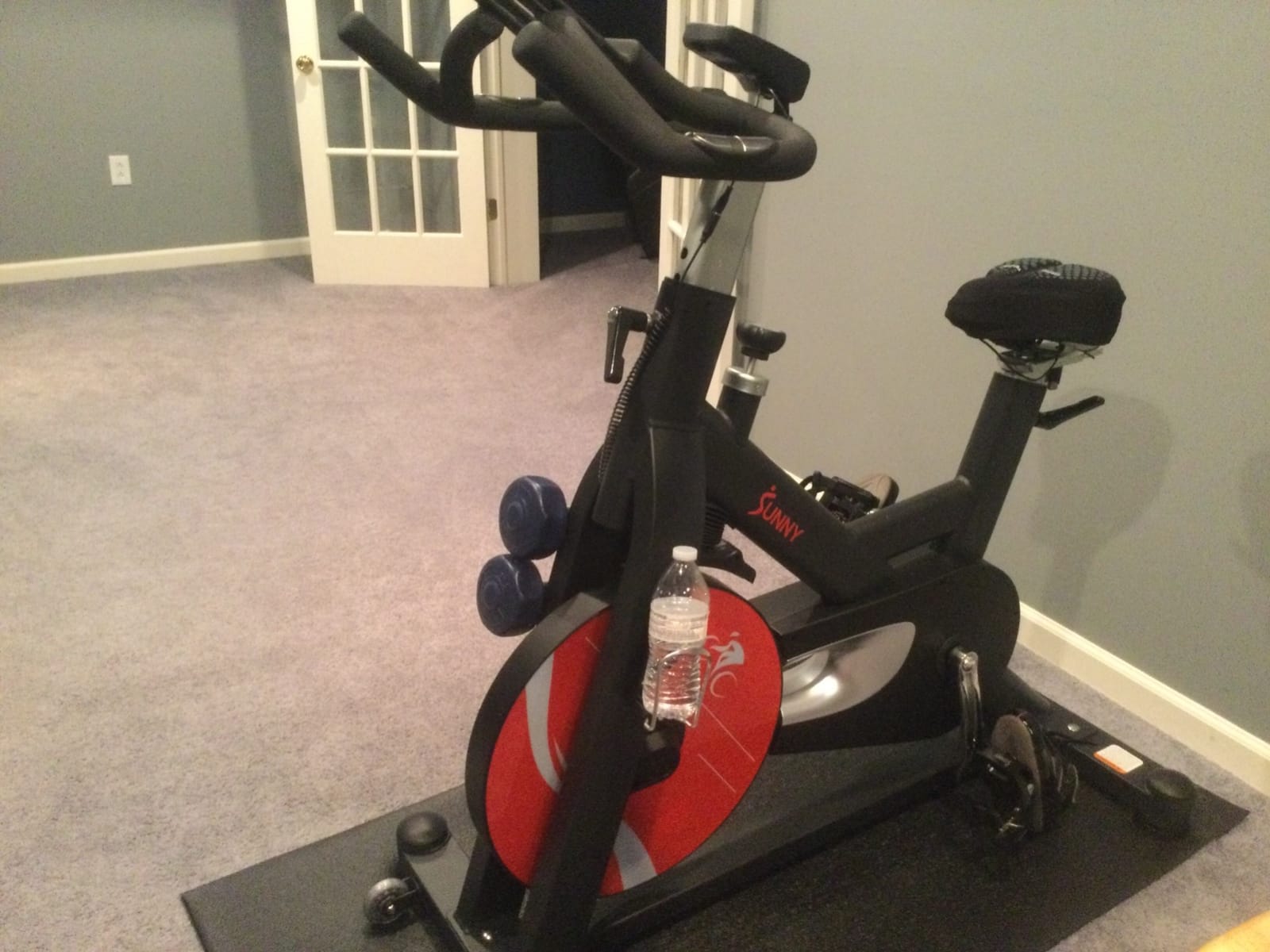 Sunny Health & Fitness Indoor Cycling Exercise Bike w/Pulse Sensors & 4-Way Adjustable Seat, Stationary Home Cardio Training Machine w/Micro-Adjustable Magnetic Resistance for Intensive Cardio Session customer photo 1
