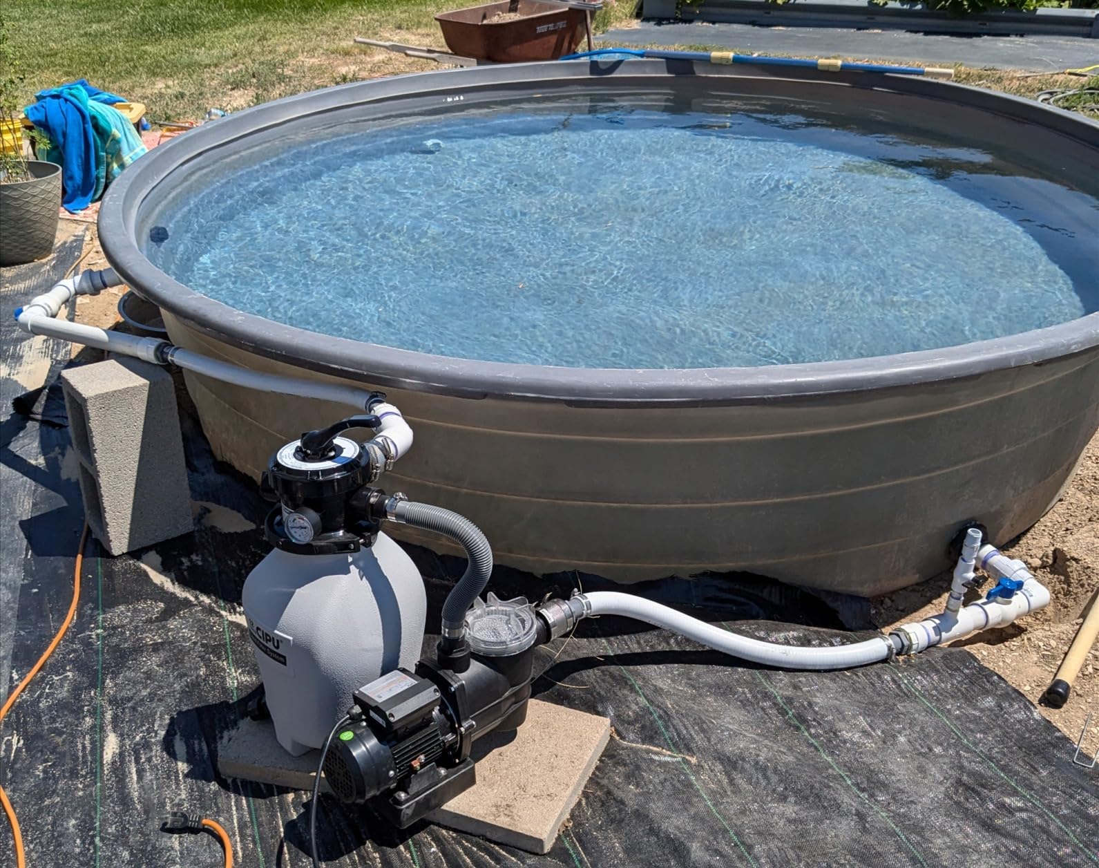 CIPU 12-inch Sand Filter Pump System Handy 4-Way Valve for Above Ground Swimming Pools with Prefilter Pool Pump 115V 6-Foot Cord to Easy Installation SFPS12501 customer photo 1