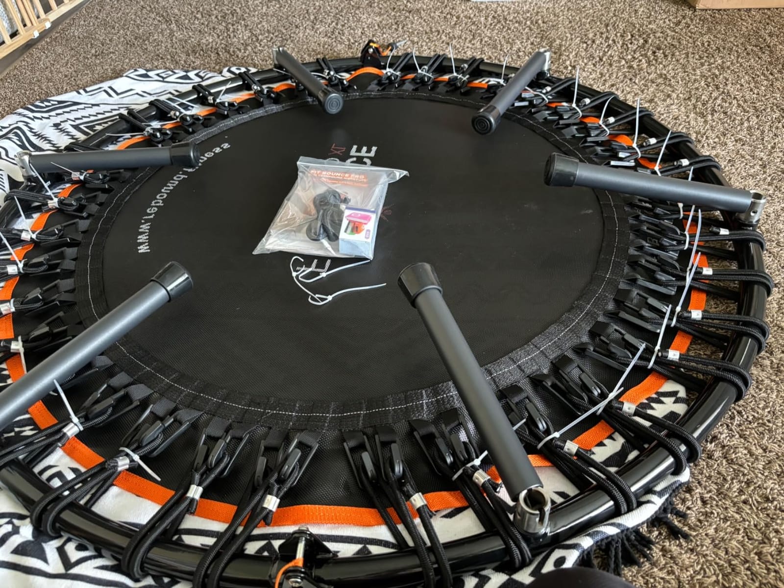 MXL FIT Bounce PRO XL Bungee Rebounder - Premium Indoor Mini Trampoline for Adults, Silent Low-Impact Bounce, Half-Folding with Foldable Steel Legs & Carry Bag - 48 in, 400lb customer photo 2