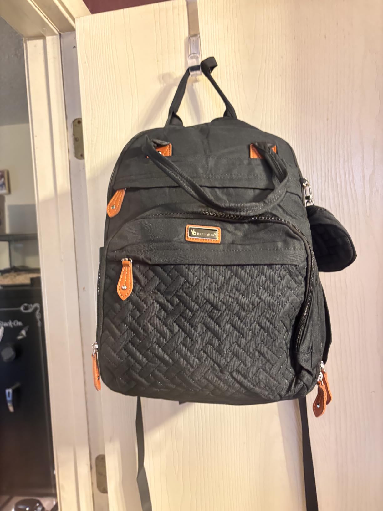 BabbleRoo Diaper Bag Backpack - Baby Essentials Travel Tote - Multi Function Water Resistant Diaper Bag, Travel Essentials Baby Bag with Changing Pad, Stroller Straps & Pacifier Case - Unisex, Black customer photo 2