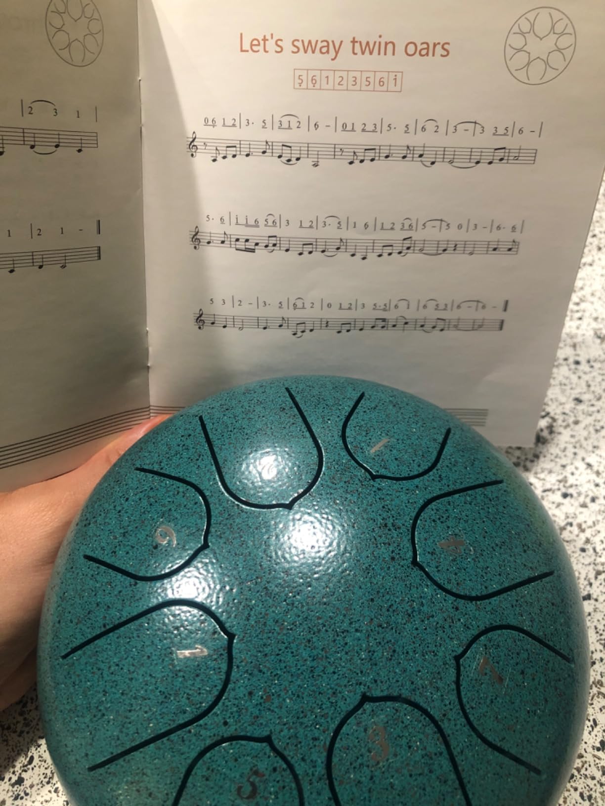 Steel Tongue Drum 6 Inch 8 Notes Musical Instrument, Rain Drum Style Gift | Adults & Beginners Percussion for Music Education, Calming, Relaxation, Meditation (Malachite) customer photo 2