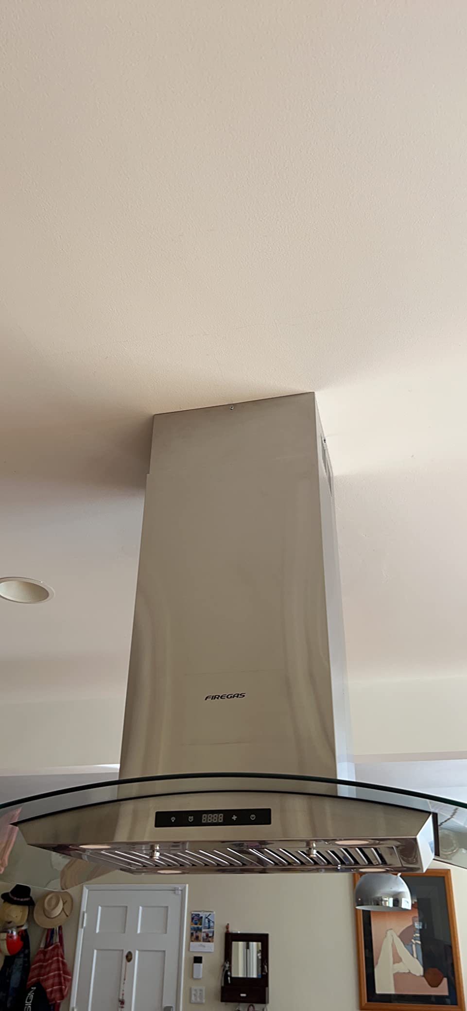 FIREGAS Island Range Hood 36 inch 700 CFM, Island Mount Kitchen Vent Hood with Tempered Glass, 4 LED Lights, 3 Speed Fan,Touch Control,Permanent Filter,Charcoal Filter, Stainless Steel,Ceiling Mount customer photo 1