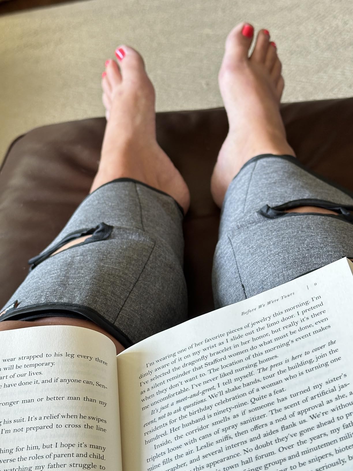SHINE WELL Leg Compression Massager for Circulation and Pain Relief, Air Compression Calf Massager with 3 Modes 3 Intensities customer photo 2