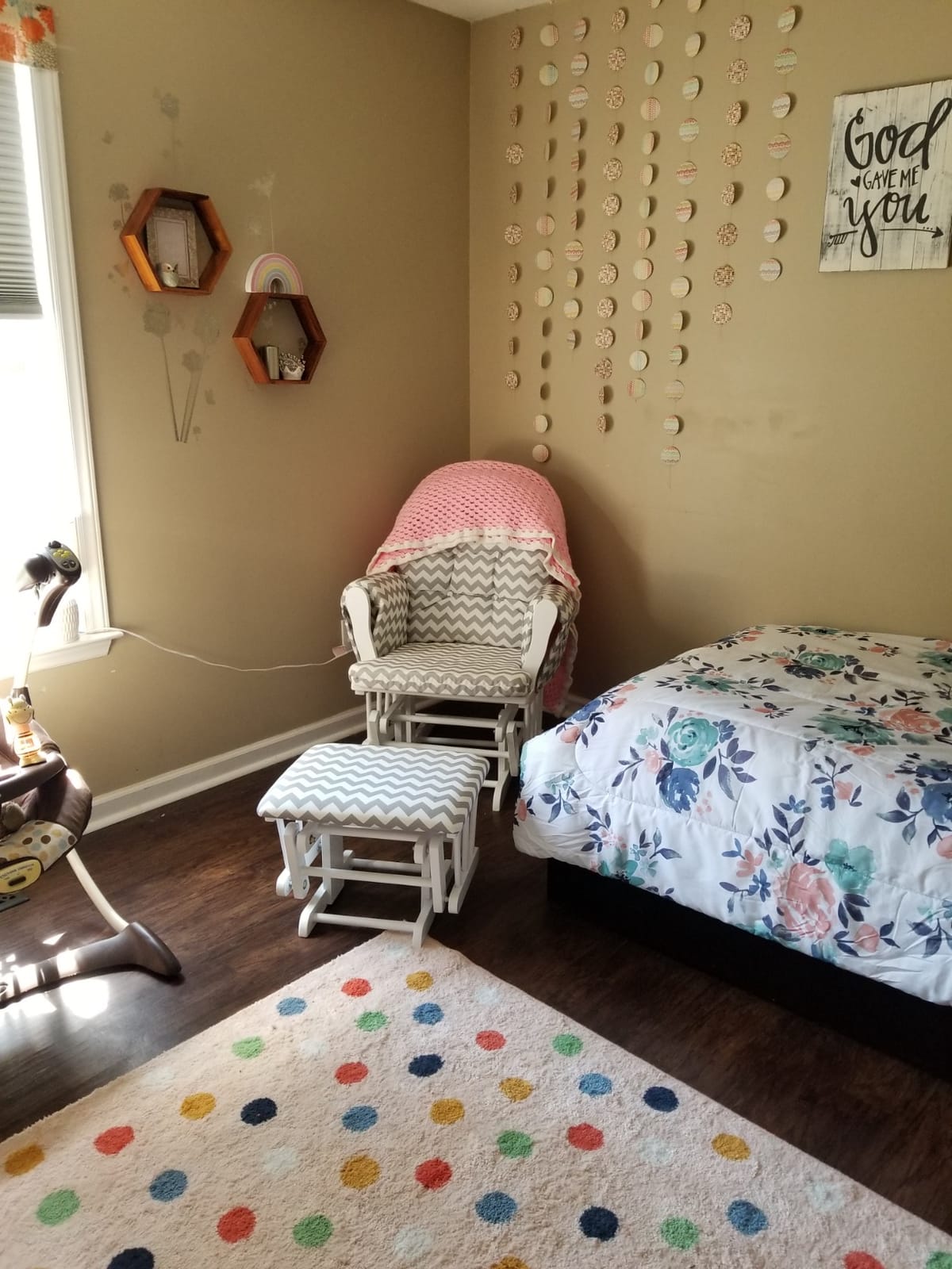 Costzon Nursery Glider with Ottoman, Upholstered Comfort Glider Rocker with Padded Cushion, Storage Pocket, Solid Wood Base, Rocking Chair Nursery for Breastfeeding, Napping (Light Gray) customer photo 1
