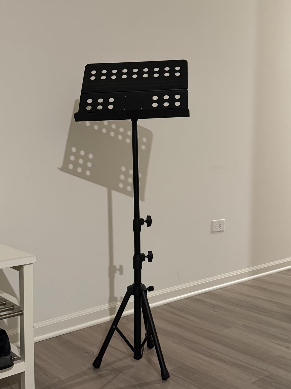 Vekkia Metal Professional Portable Perforated Sheet Music Stand | Folding Adjustable Holder/with Carrying Bag/Sturdy for Instrumental Performance, Band & Travel customer photo 1