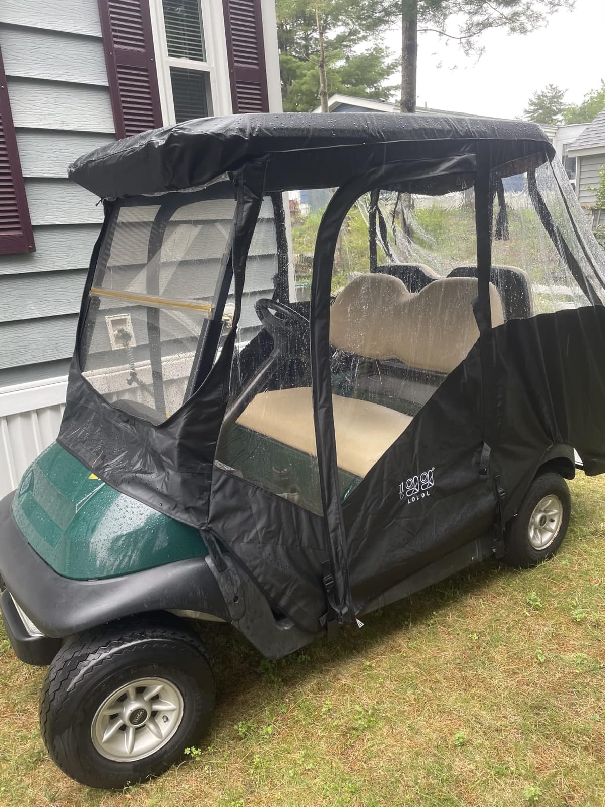 10L0L Golf Cart Driving Enclosure for Club Car DS, 2+2 Passenger Short Roof, Waterproof Windproof Heavy Duty 600D Rain Cover with 4-Sided Clear Windows & Durable Door Zipper, All-Weather Protection customer photo 2