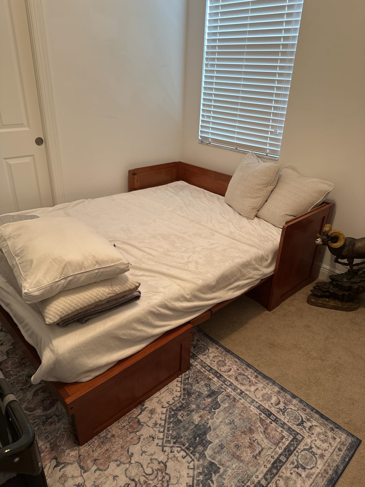 NIGHT & DAY Furniture Murphy Cube Cabinet Bed Pre-Assembled Queen (Rural Gray) customer photo 1