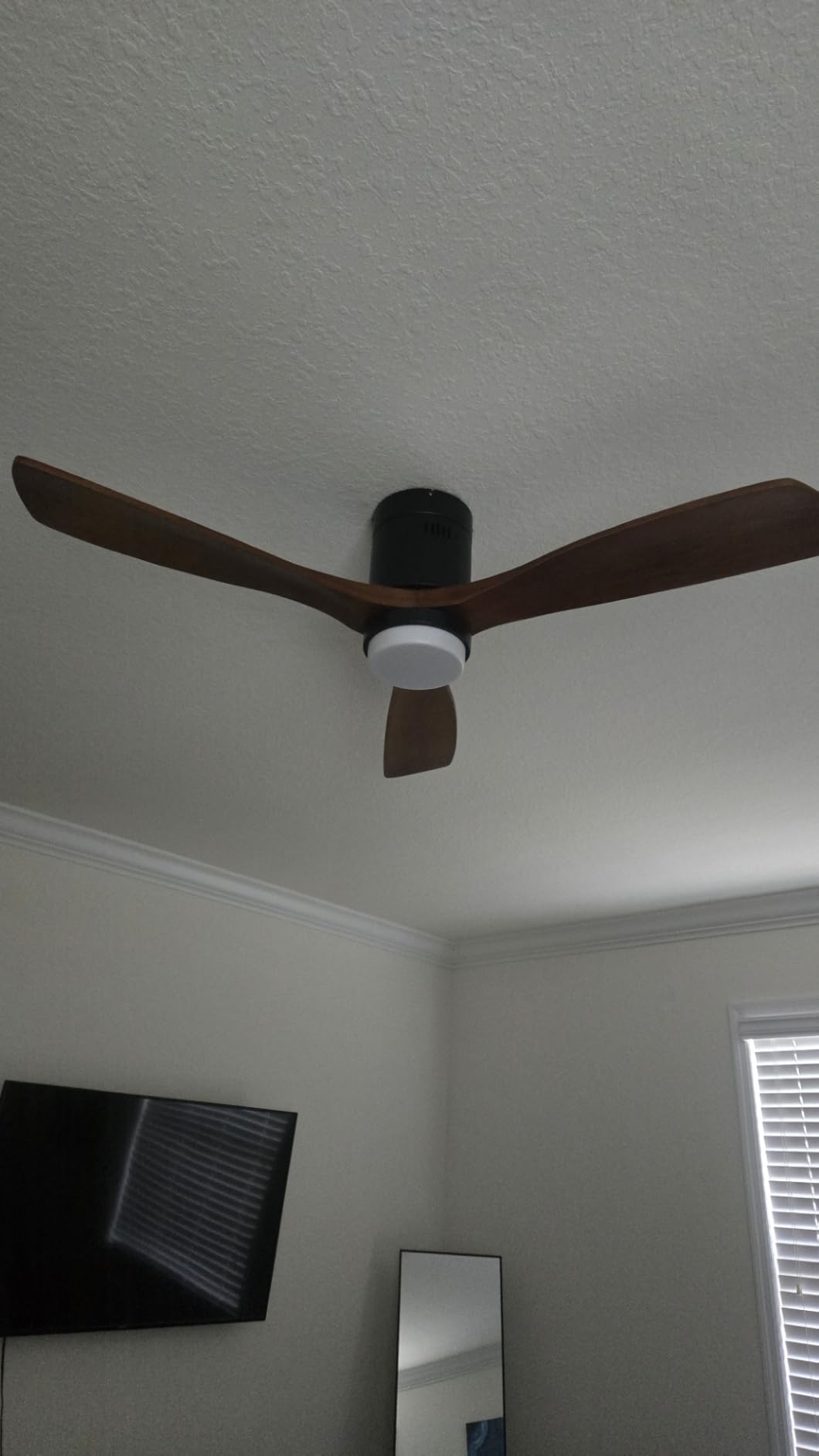 Sofucor 52 Inch Wood Ceiling Fans with Lights and Remote, Low Profile | Flush Mount, Quiet Reversible DC Motor, 3CCT Dimmable, 6 Speeds, Indoor/Outdoor/Bedroom/Living Room/Farmhouse/Patio, Brown customer photo 2