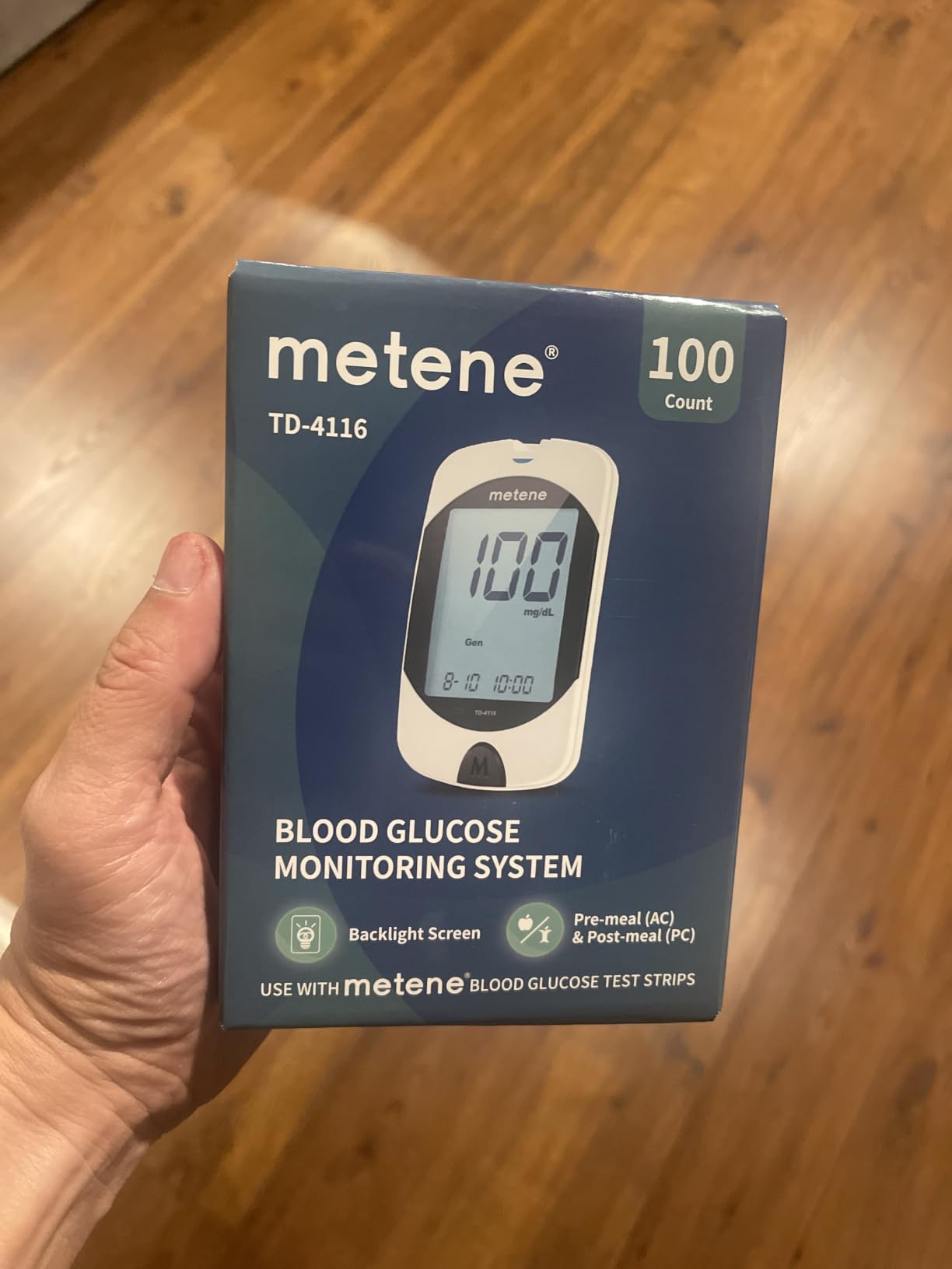 Metene TD-4116 Blood Glucose Monitor Kit, 100 Glucometer Strips, No Coding | 100 Lancets & Control Solution & Lancing Device, Blood Sugar Monitor Large Display, Blood Sugar Test Kit for Home Use customer photo 1