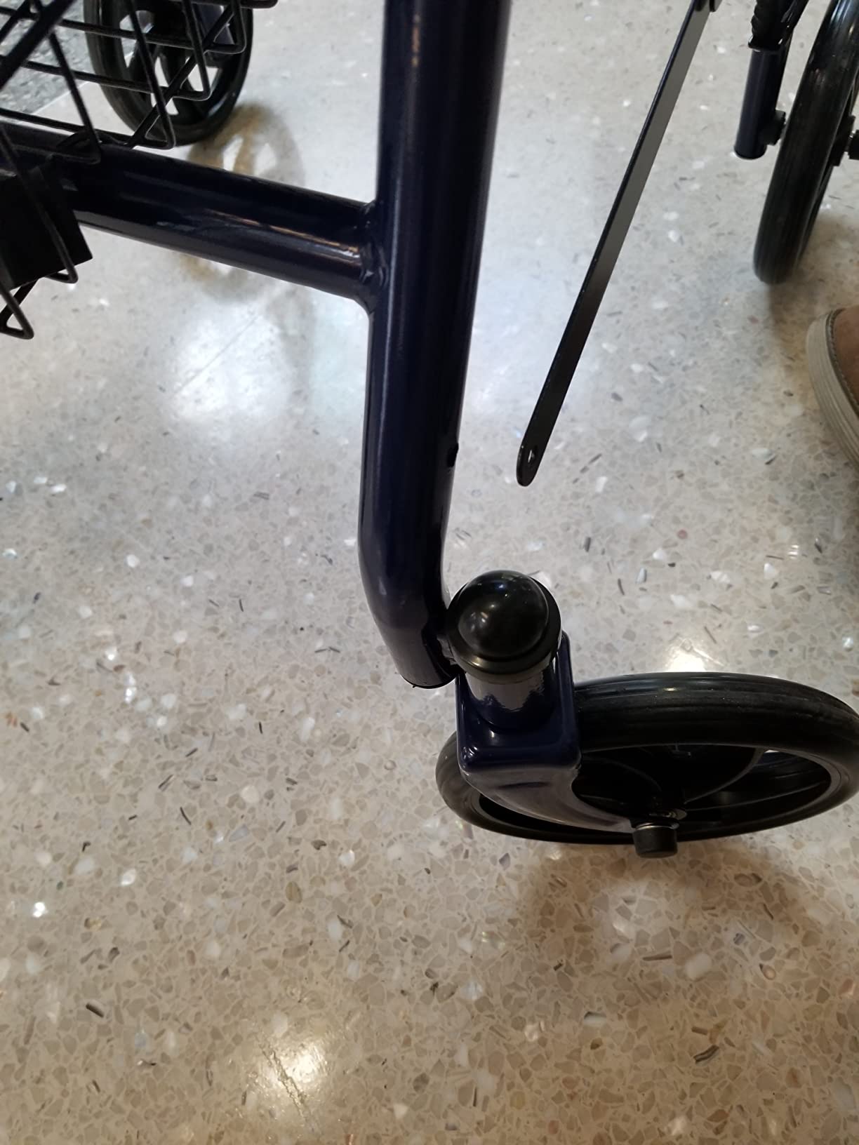 Medline Steel Rollator Walker with Seat, Blue, 300 lb. Weight Capacity, 8