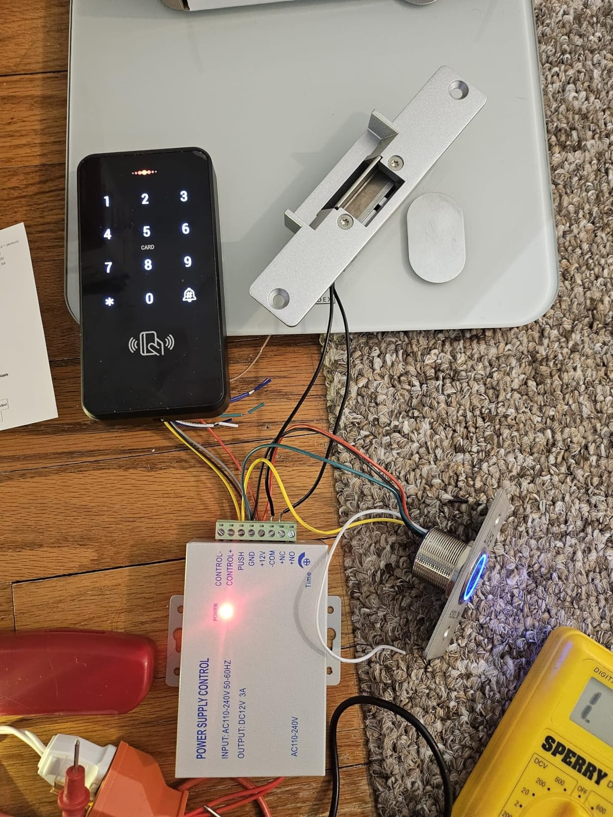 RFID Access Control System Kit Outdoor IP68 Waterproof Access Control Keypad + NC Fail Safe Electric Strike Locks + DC12V Power Supply + 10pcs 125KHz EM4100 Keyfobs Cards customer photo 1