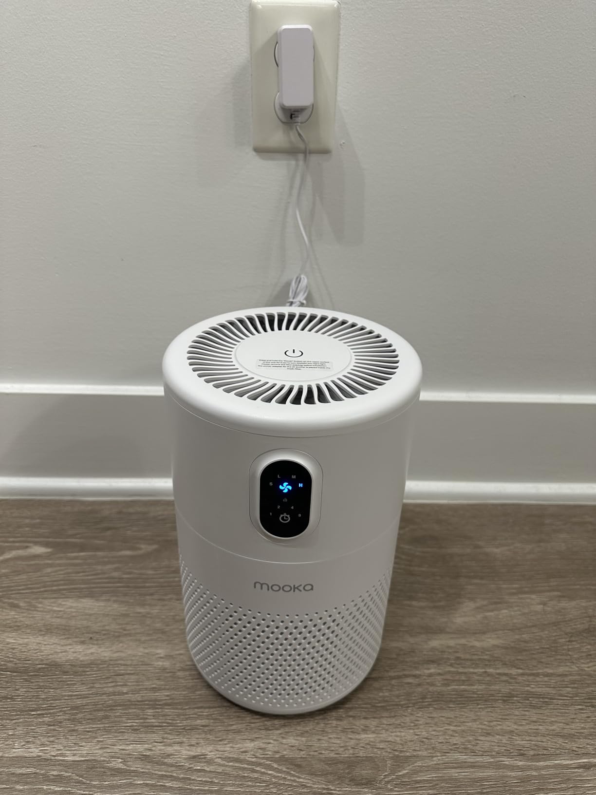 MOOKA Air Purifiers for Home Large Room up to 1076ft², H13 True HEPA Air Filter Cleaner, Odor Eliminator, Remove Smoke Dust Pollen Pet Dander, Night Light, B-D02L White customer photo 1