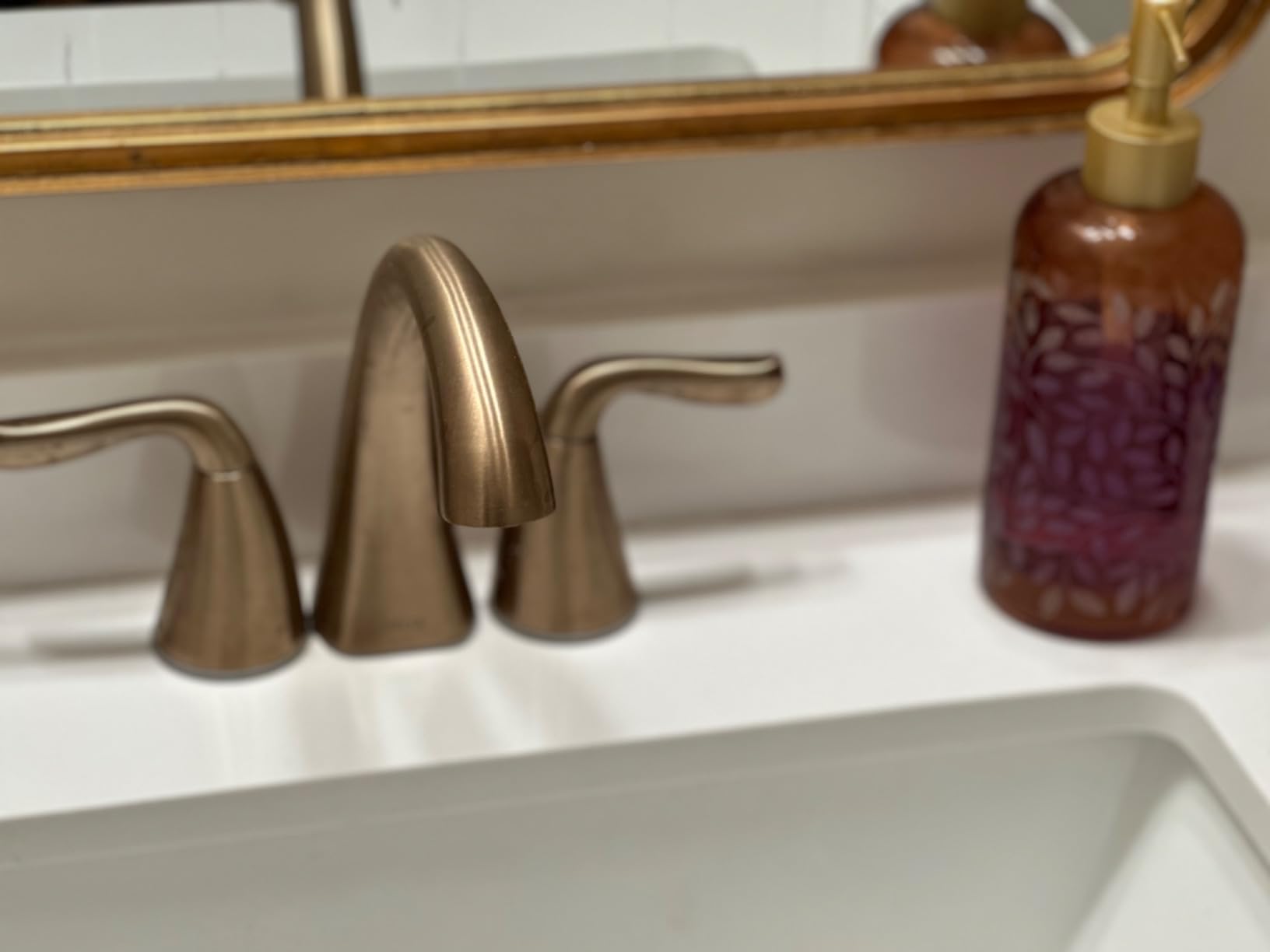 Delta Arvo Brushed Nickel Faucet 3 Hole, 8 Inch Widespread Bathroom Sink Faucet for Vanity, Push-Pop Drain Assembly, Spotshield Stainless 35840LF-SP customer photo 1