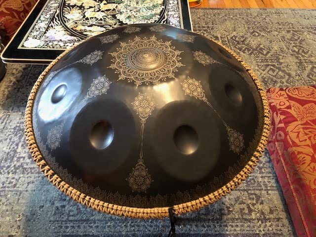 Handpan-Premium 432HZ 22 Inches 10 Notes D Minor Steel Hand Pan Drum Set, Silver Print Adults Handpan Drum customer photo 2