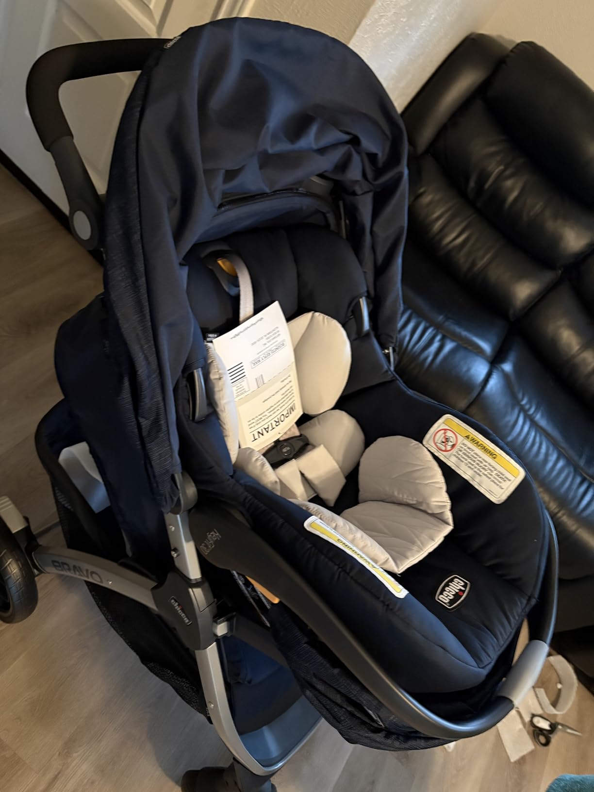 Chicco Bravo 3-in-1 Travel System, Quick-Fold Stroller with Car Seat | Camden/Black, KeyFit 30 car seat, 3 modes, UPF 50+ canopy, one-hand fold, all-wheel suspension, baby travel stroller customer photo 1