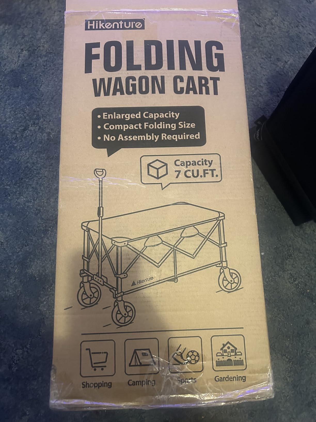 Hikenture Wagons Carts Foldable 330LBS, Heavy Duty Collapsible Wagon | Utility Wagon for Grocery, Garden, Camping & Sports Gear; One-Hand Fold; 360-Degree Wheels; Built-In Wheel Brake customer photo 2