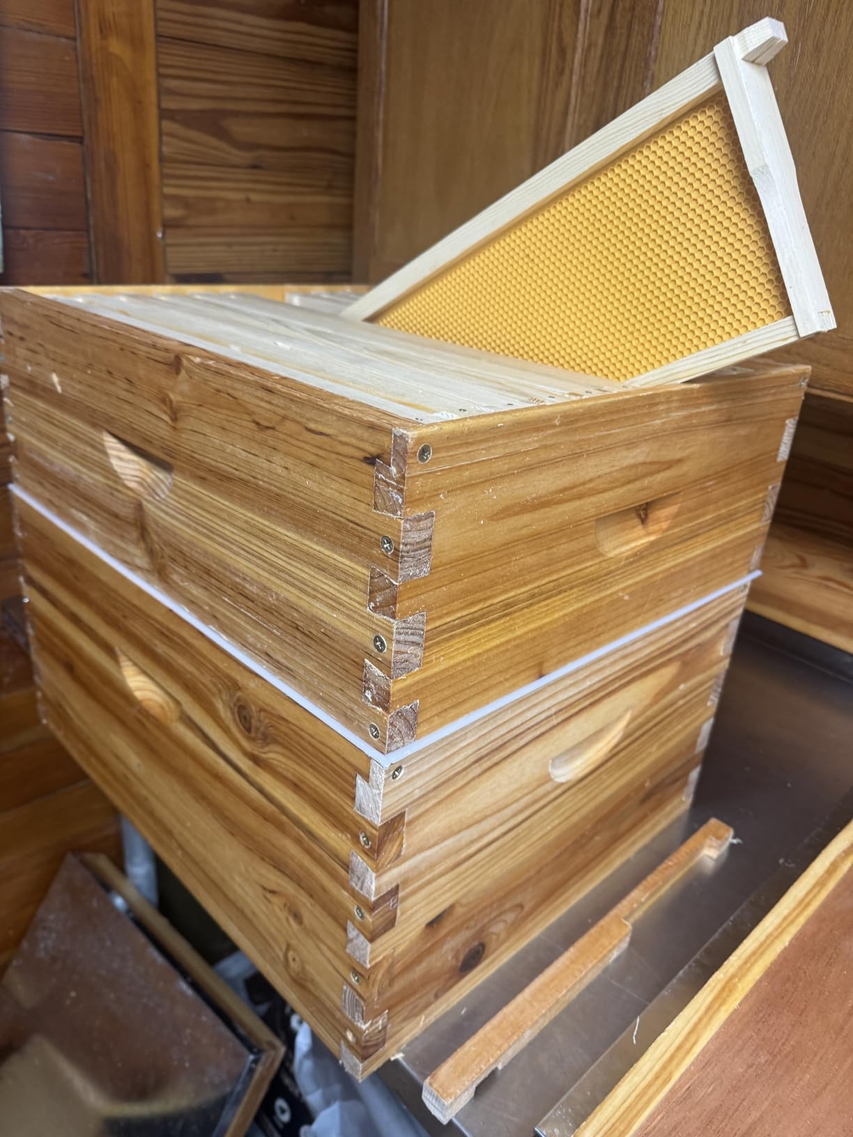 10-Frame Langstroth Beehive Dipped in Beeswax, Complete Bee Hives and Supplies Starter Kit Includes 2 Deep Hive Bee Boxes and 1 Bee Hive Super with Beehive Frames and Foundations customer photo 1