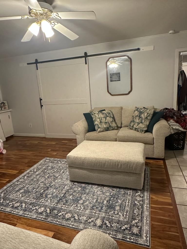 48''x84'' Sliding Barn Door with 8 Ft Barn Door Hardware Kit | Pre-Drilled Holes Easy Assembly - Include Installation Manual, Water-Proof PVC Surface, H-Frame, White customer photo 2