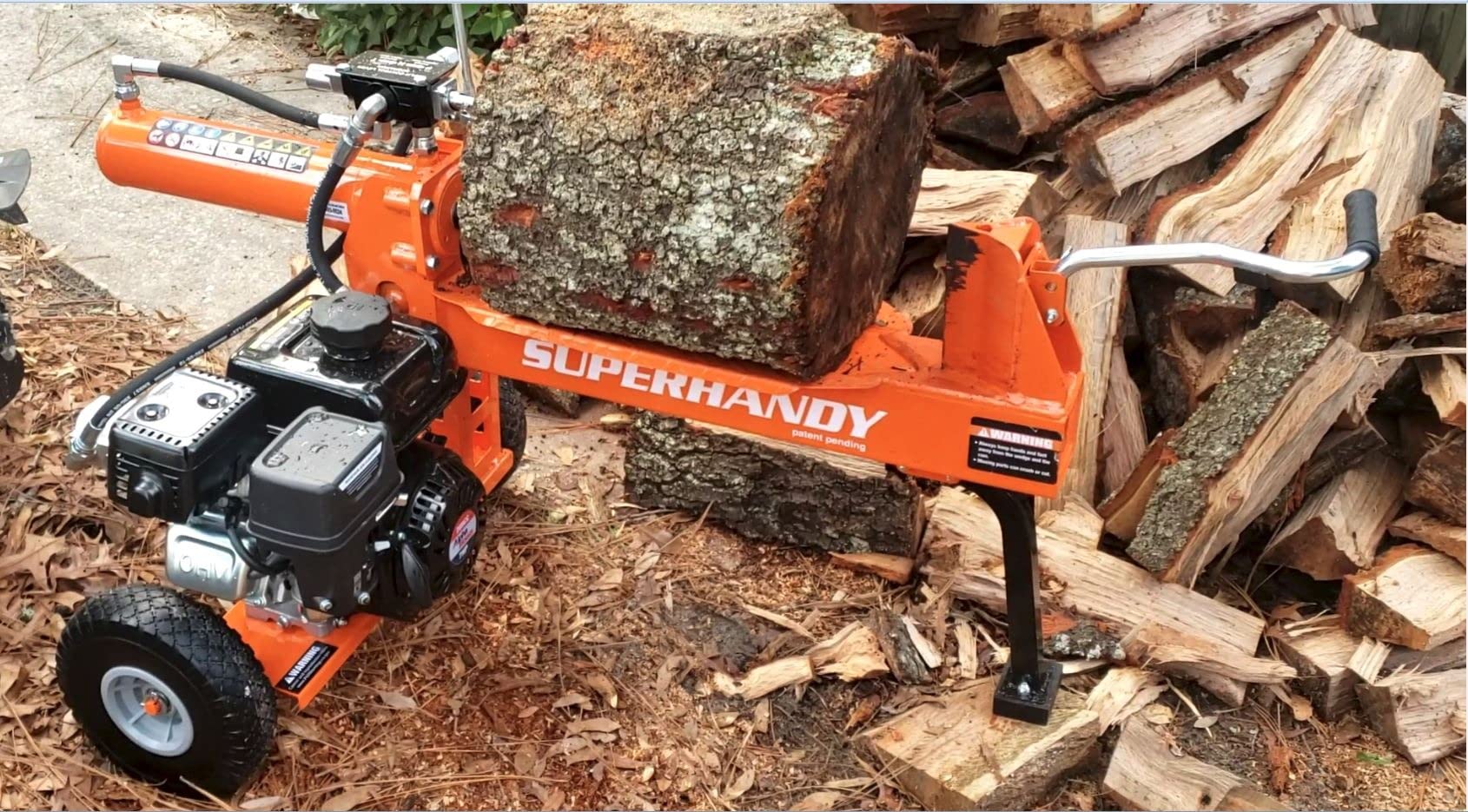 SuperHandy Log Splitter Portable 20 Ton Rapid Auto Return Ram System Bucher Gear Pump 7HP Engine Horizontal Full Beam Steel Wedge Firewood Splitting Forestry Harvesting customer photo 1