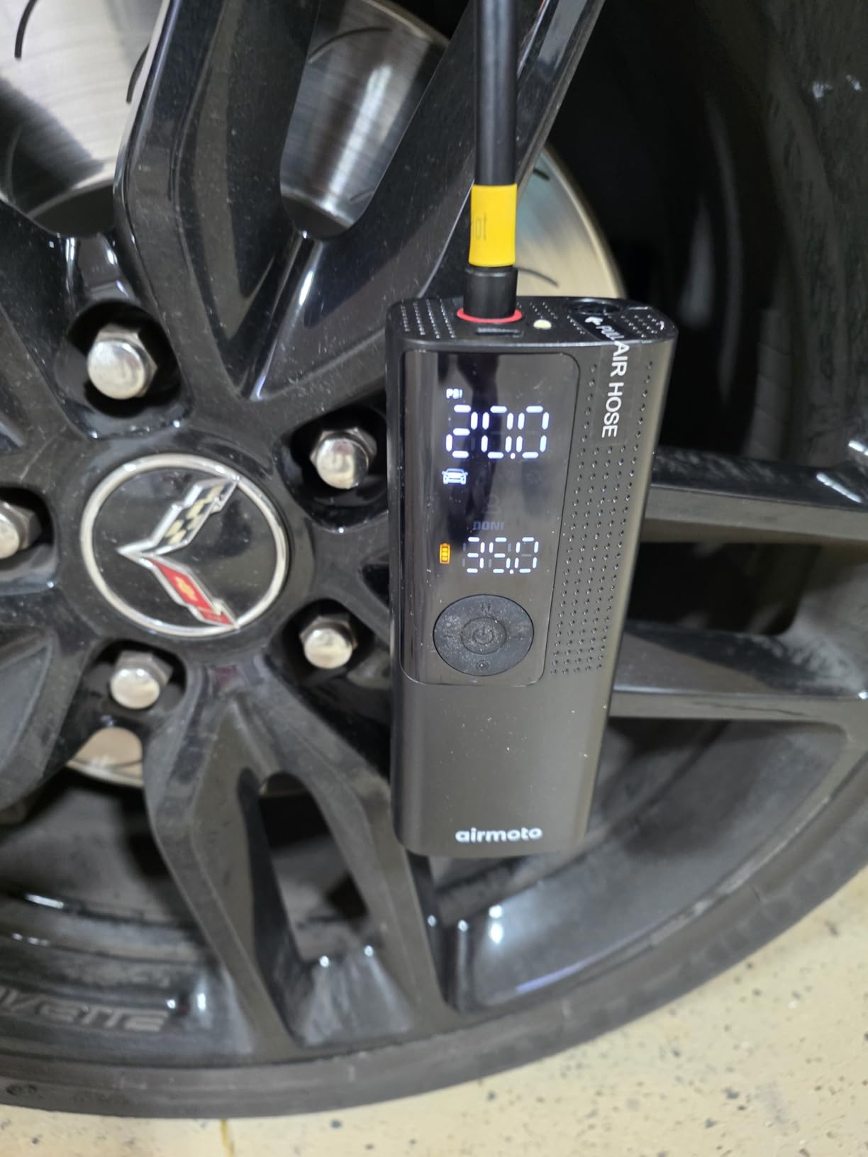 Airmoto Tire Inflator Portable Air Compressor for Cars, Bikes and Bicycles | Cordless Air Pump with Digital Pressure Gauge, Bright LED & Auto Shut-Off, Works on All Tires and Inflatables customer photo 2