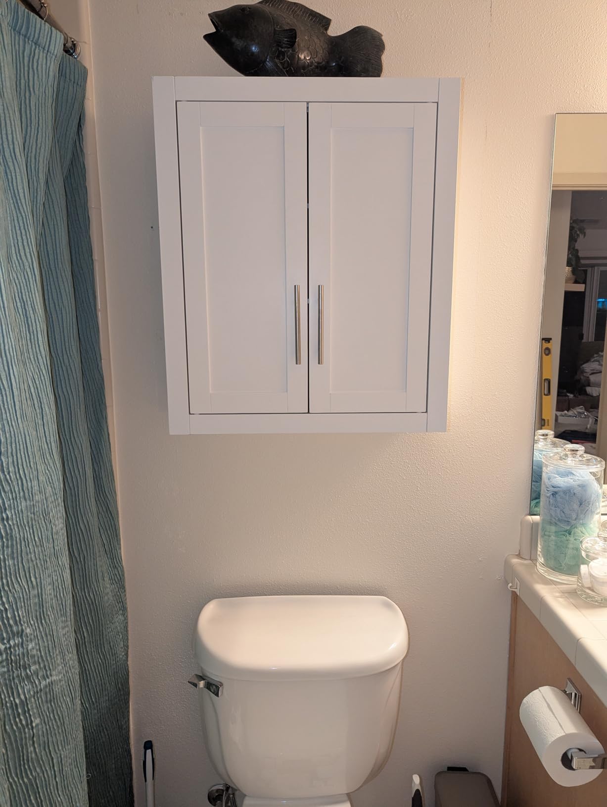Crosley Furniture Savannah Medicine Cabinet, Wall Mount | Bathroom Storage with Shelves, White customer photo 2