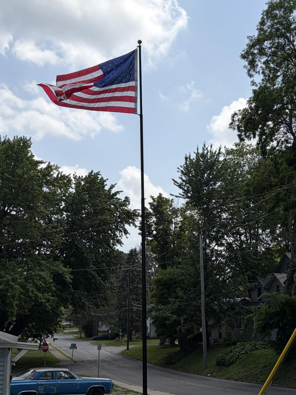 Service First Silver 20FT Telescoping Flagpole Kit for Outside House In Ground - Anti Tangle Swivel Ring Design - 100MPH Wind Tested customer photo 2