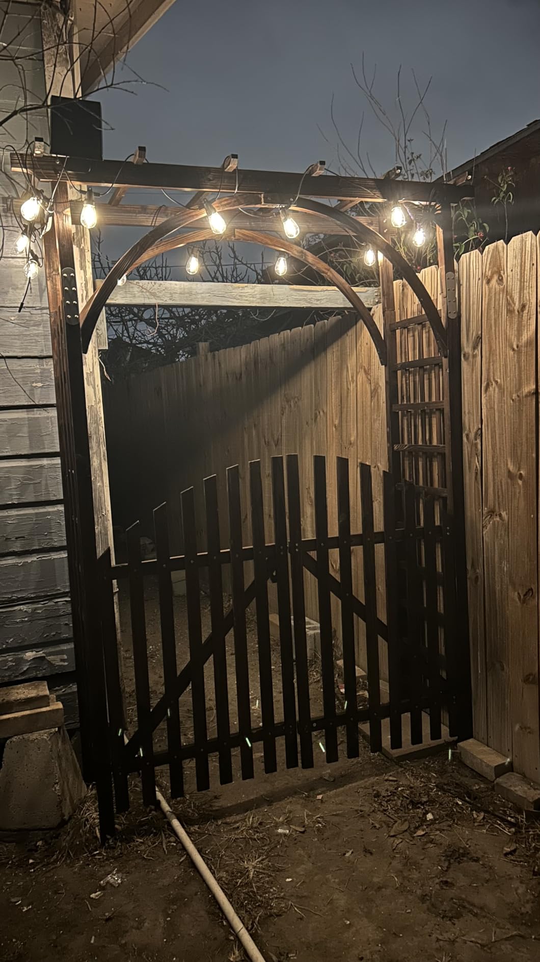VINGLI 85in Wooden Arbor Garden Arch, Wedding Arch for Ceremony, Wood Trellis for Plant Climbing, Christmas Decor Pergola for Garden Backyard, Lawn customer photo 1