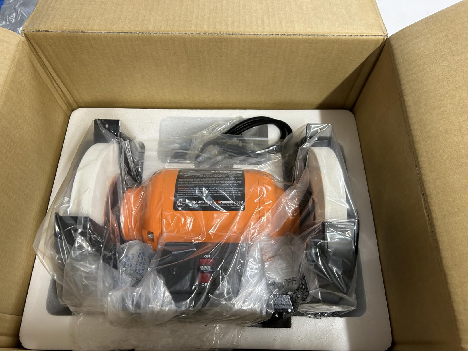 WEN BG4286 3-Amp 8-Inch Slow Speed Bench Grinder, Orange, Black customer photo 2