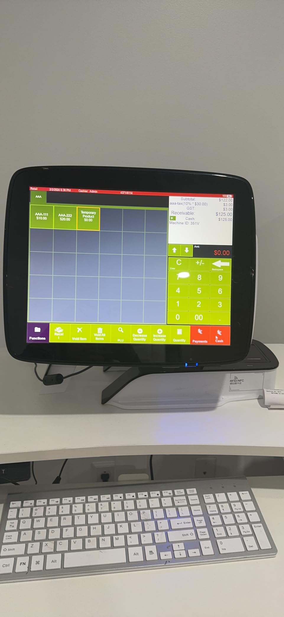 (Ship from USA) POS Cash Register 15-inch Touch Screen Windows PC with Built-in 2 1/4-inch Thermal Receipt Printer for Retail Businesses SET02 customer photo 1