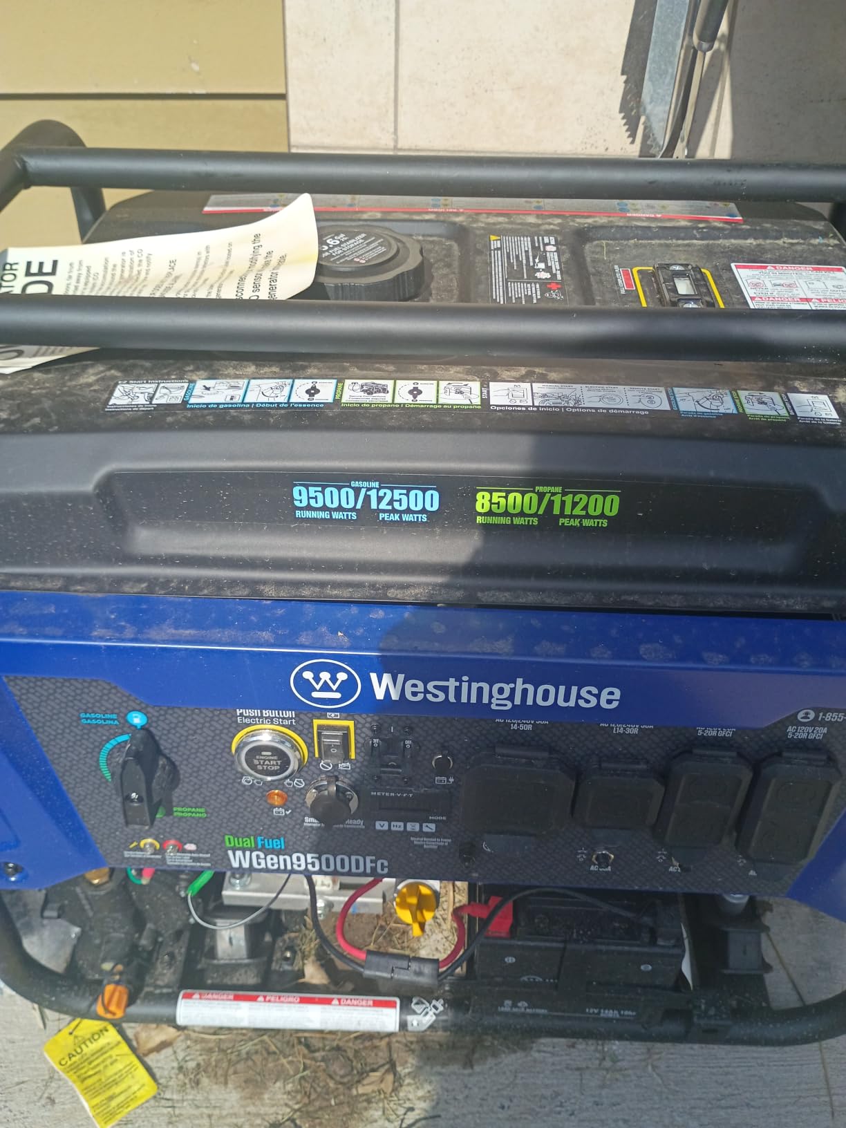 Westinghouse 12500 Peak Watt Dual Fuel Home Backup Portable Generator, Remote Electric Start, Transfer Switch Ready, Gas and Propane Powered, CO Sensor customer photo 1
