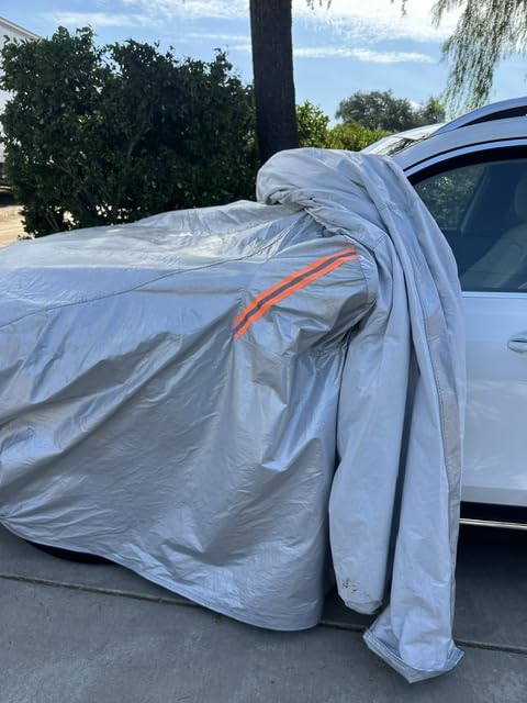 EzyShade Multi-Layer Car Cover Waterproof All Weather - See Vehicle Size-Chart - Outdoor Full Exterior Covers for Automobiles - Sedan Hatch SUV - Rain Snow Sun UV Protection. Size A5 (See SizeChart) customer photo 2