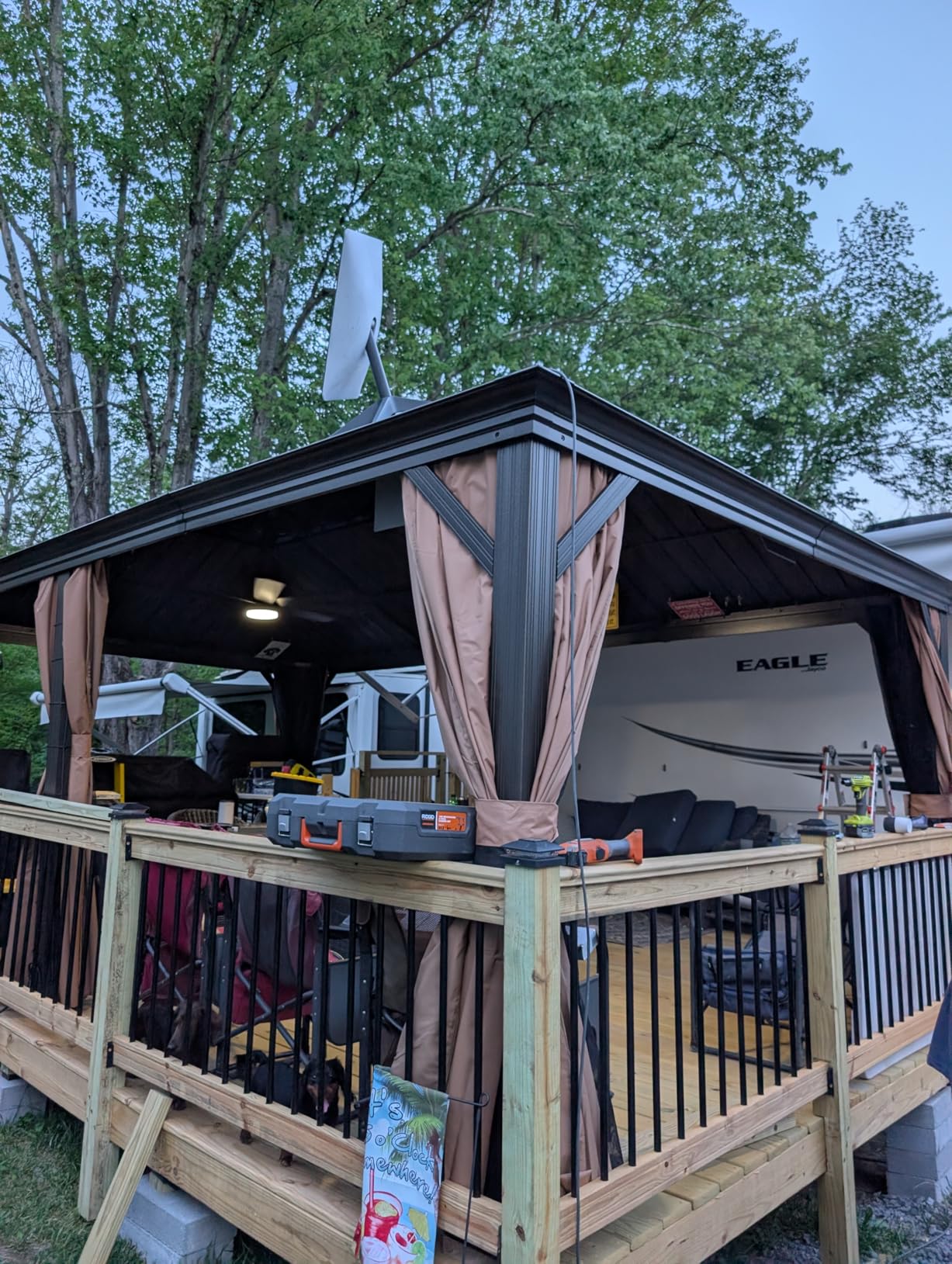 PURPLE LEAF Outdoor Hardtop Gazebo 10' x 12' Bronze Metal 4.7