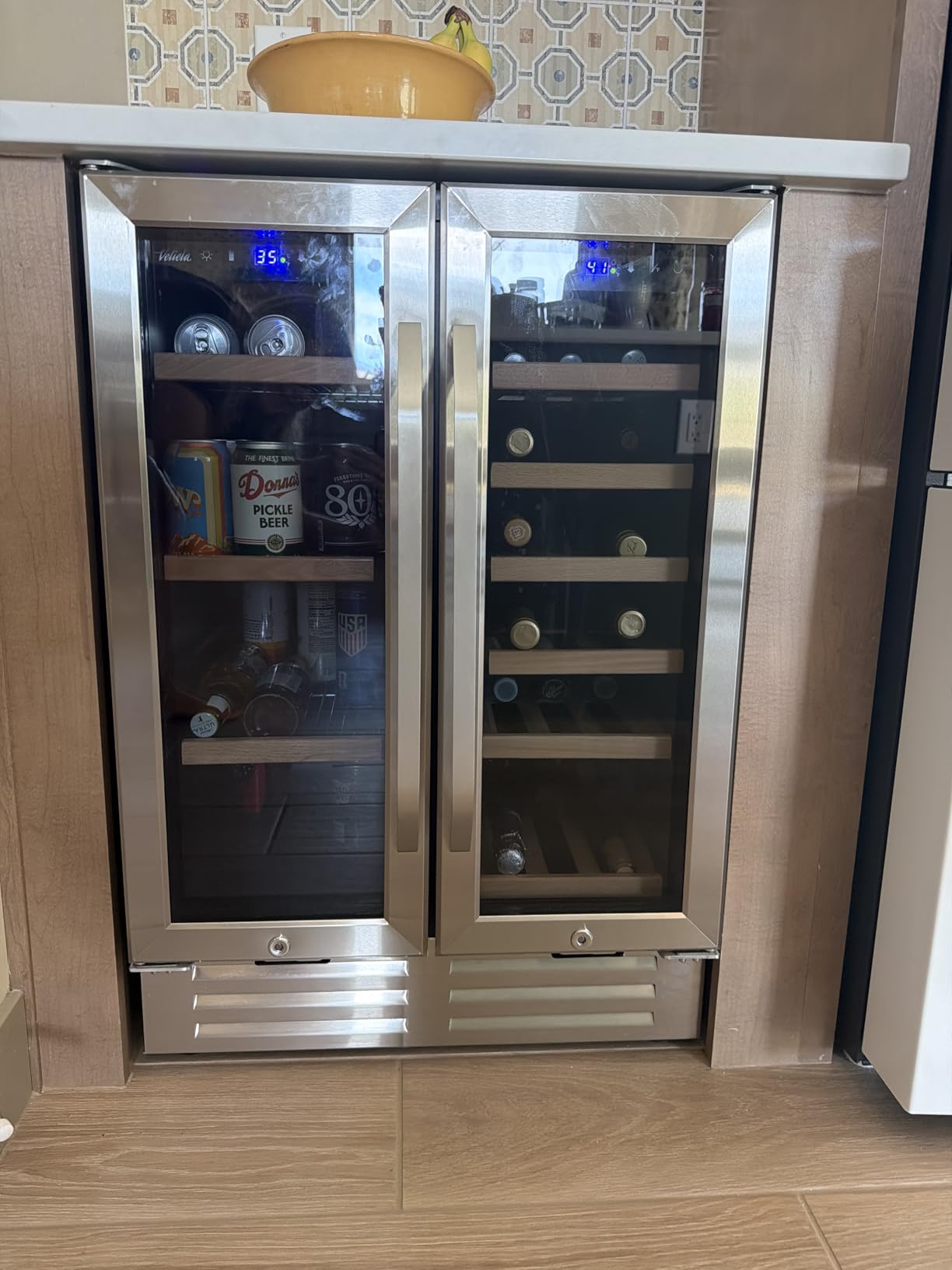 24 Inch Upgraded190 Bottles Wine Cooler Refrigerator | Wide Wine Fridge with Professional Temperature Control System, Freestanding or Built-in installation, Quiet Operation customer photo 1